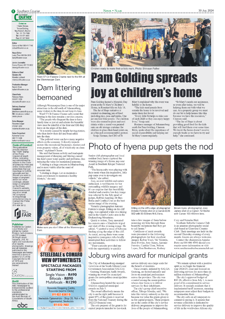 Southern Courier 30 July 2024 page 2