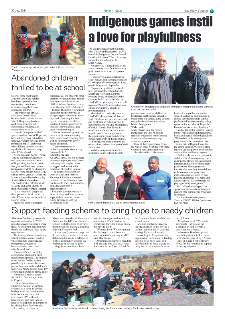 Southern Courier 30 July 2024 page 3