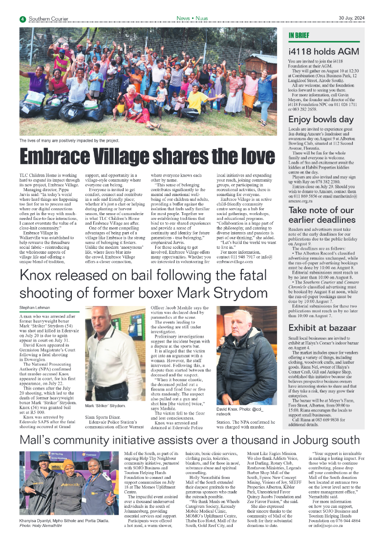 Southern Courier 30 July 2024 page 4