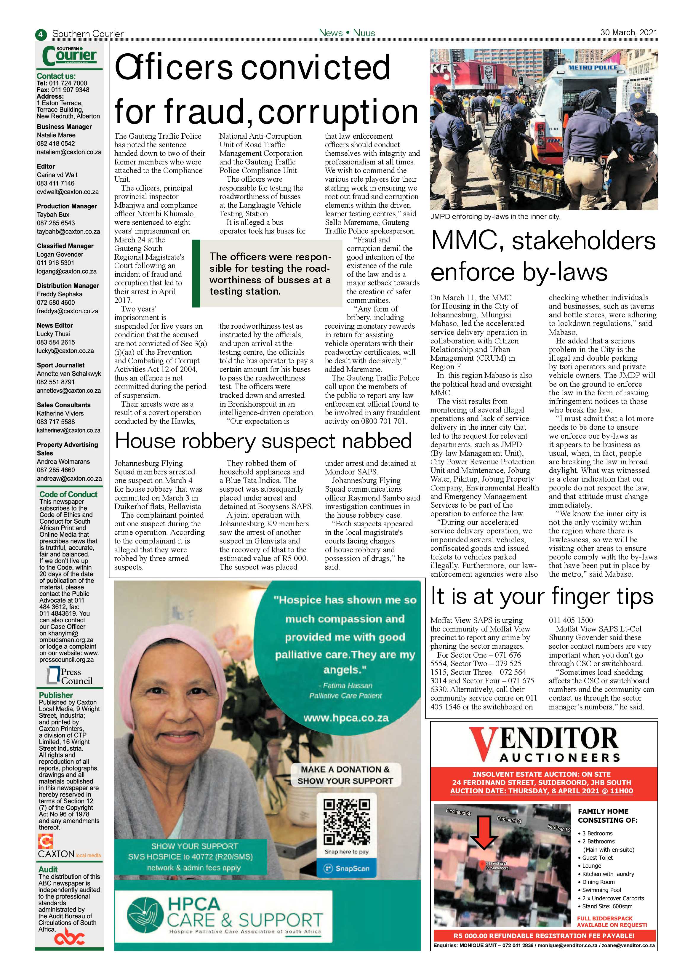 Southern Courier 30 March 2021 page 4