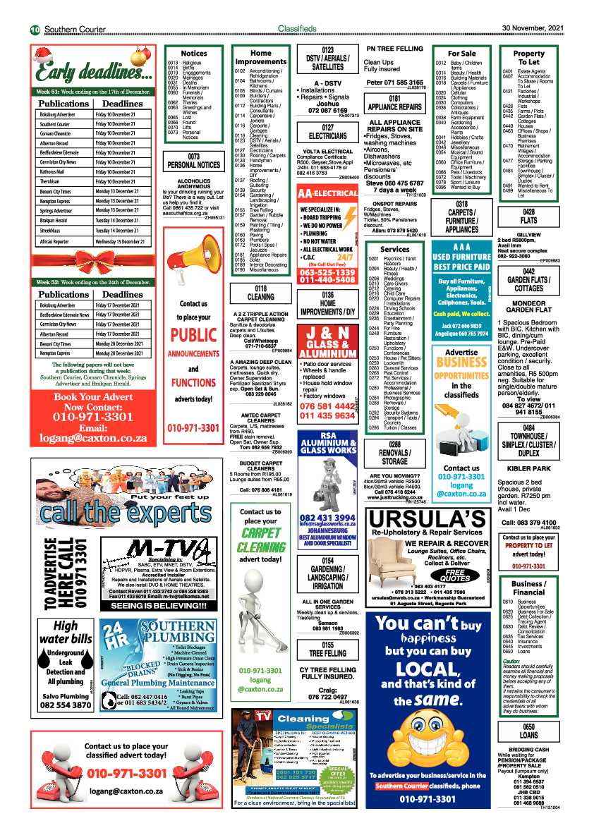 Southern Courier 30 November 2021 page 10