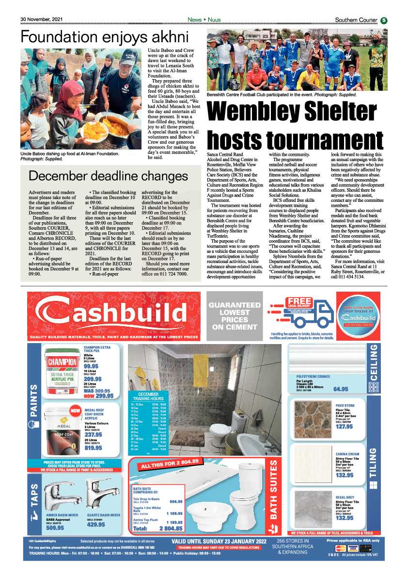 Southern Courier 30 November 2021 page 5
