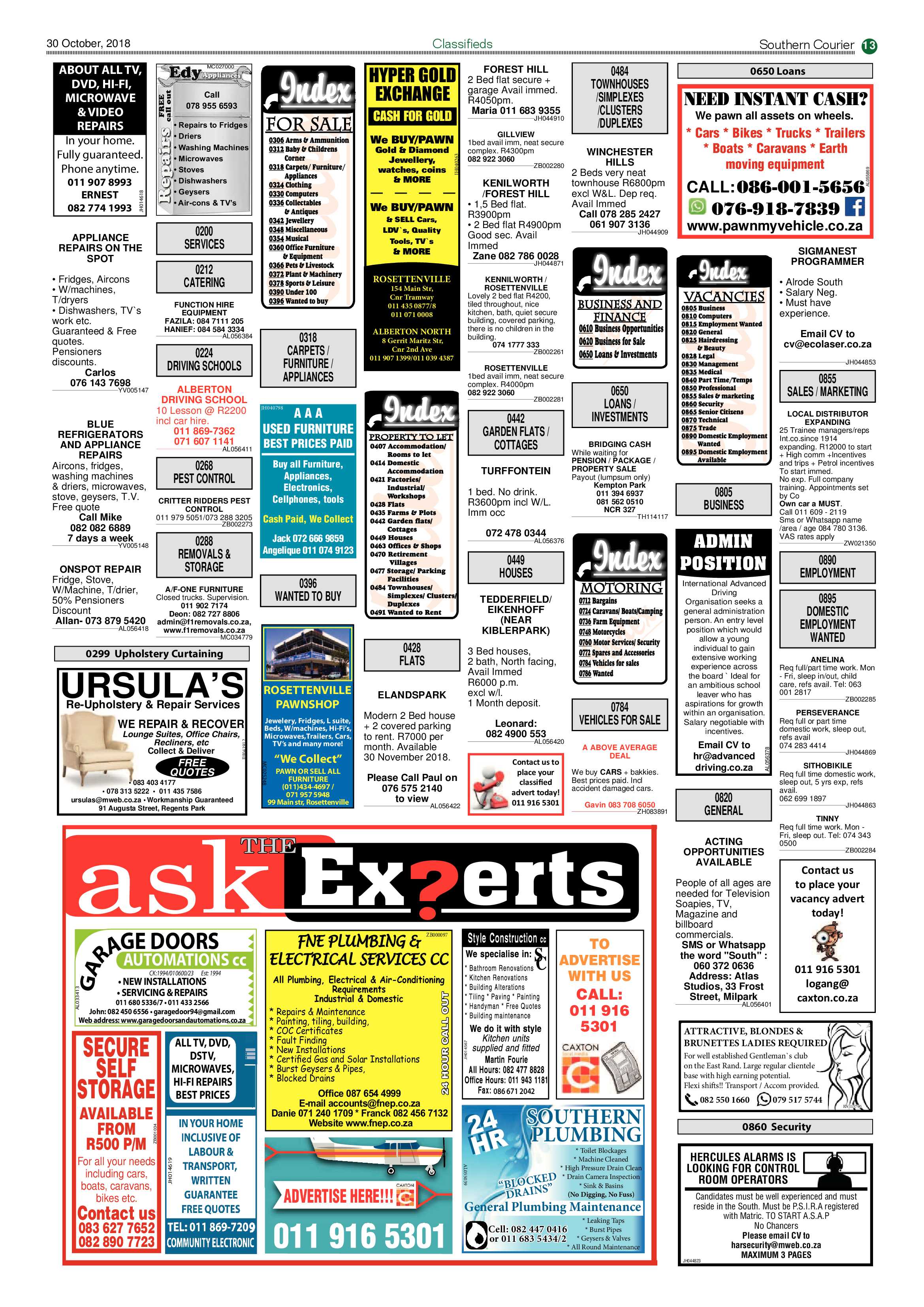 Southern Courier 30 October 2018 page 13