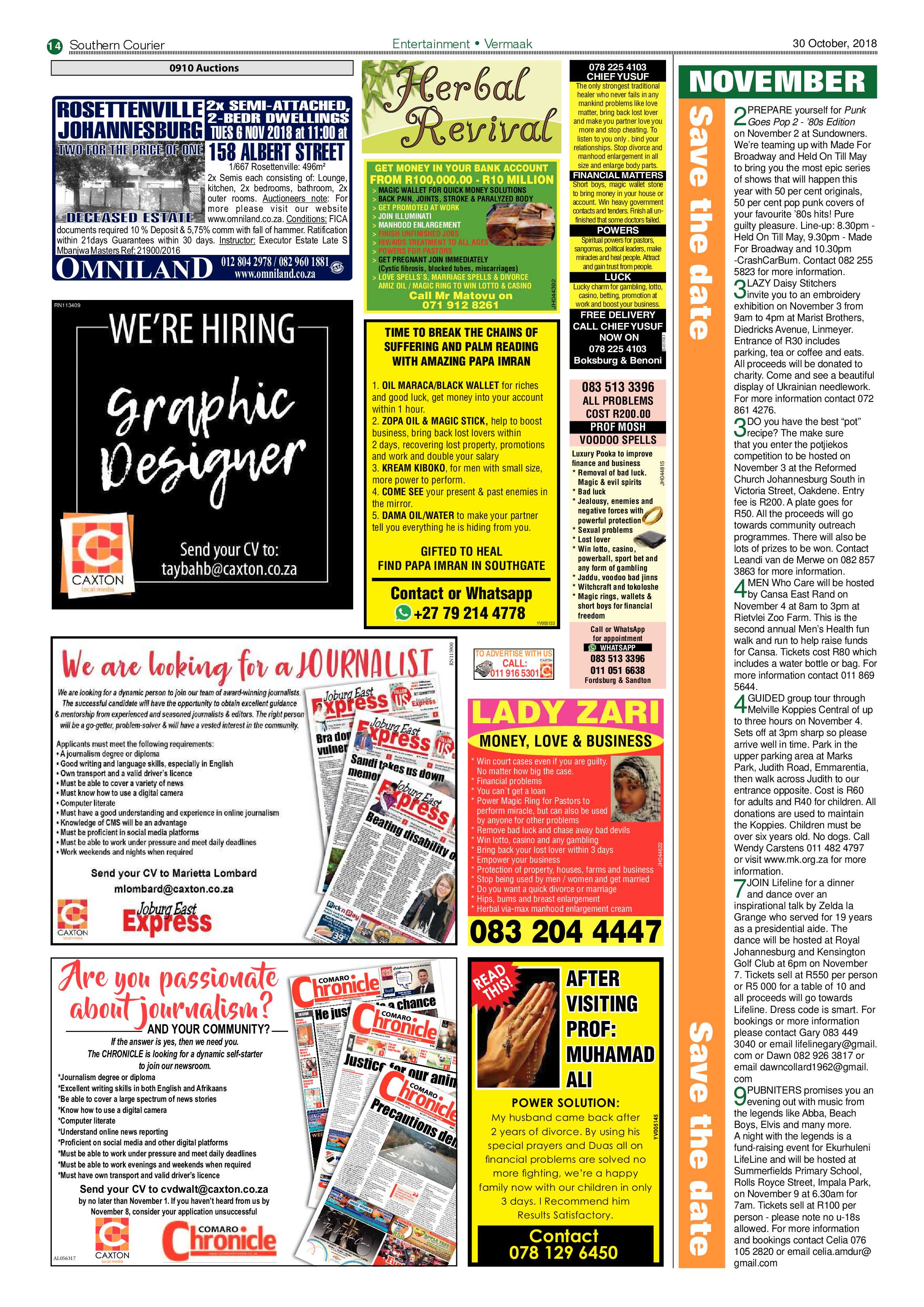 Southern Courier 30 October 2018 page 14