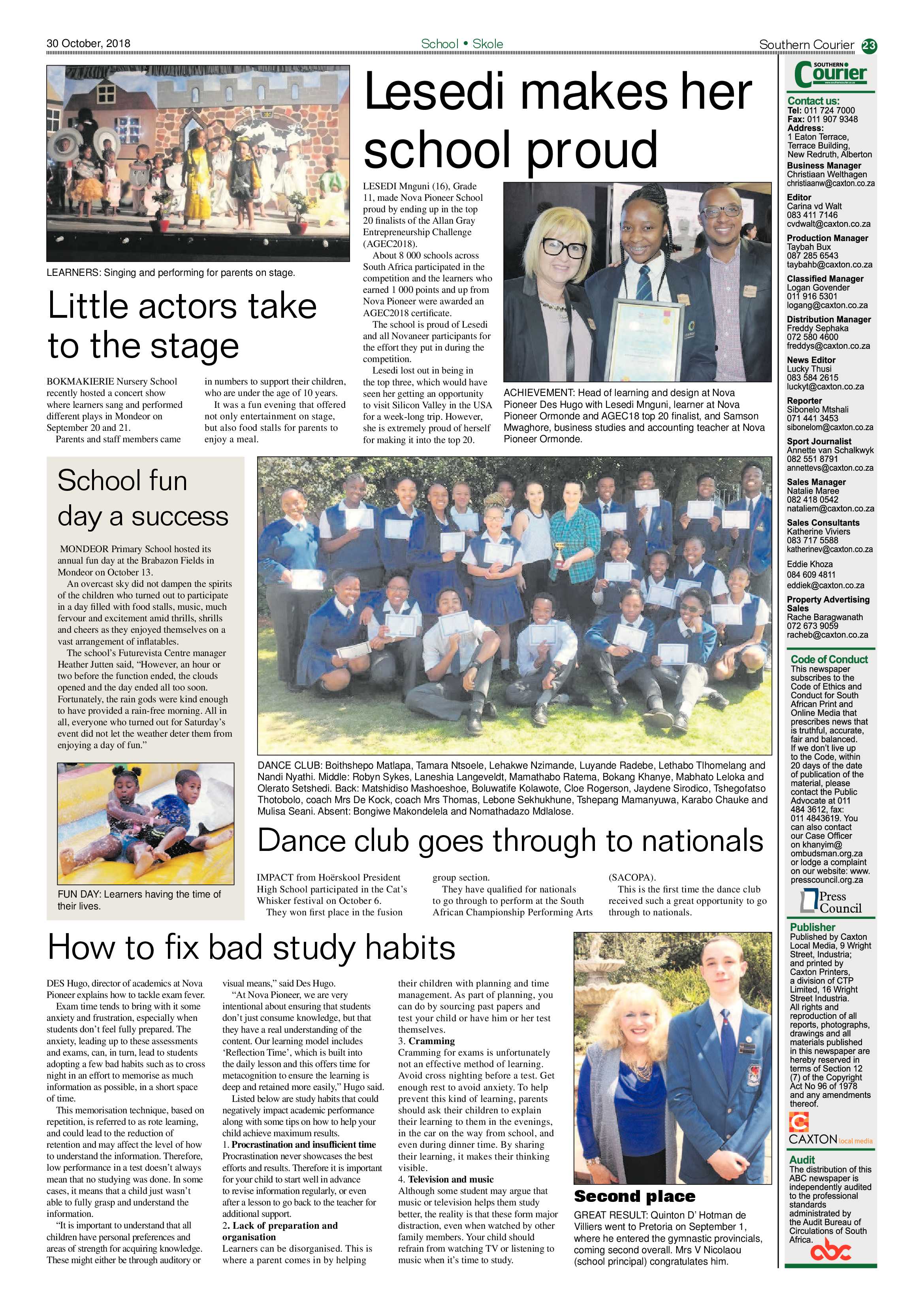 Southern Courier 30 October 2018 page 23