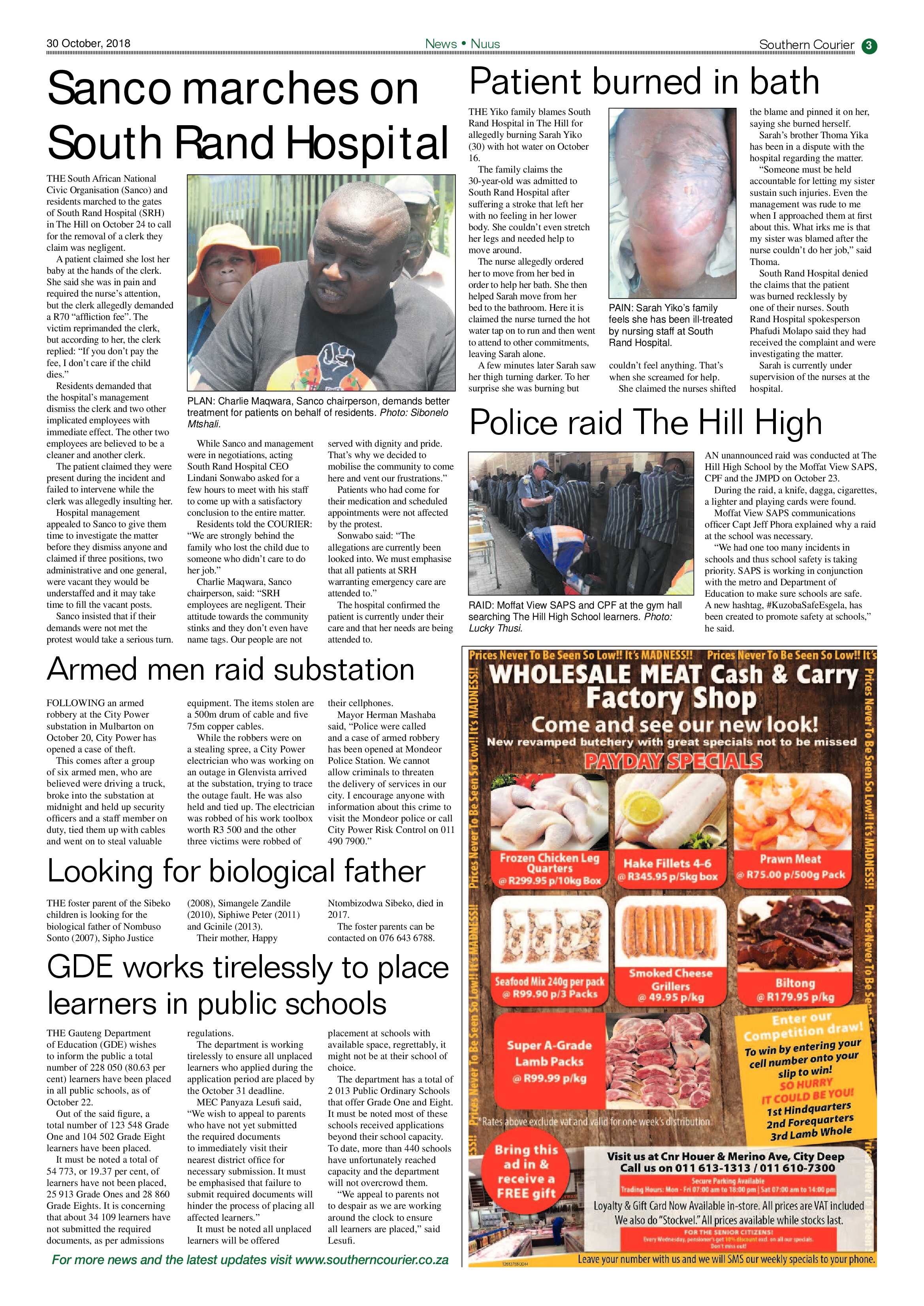 Southern Courier 30 October 2018 page 3