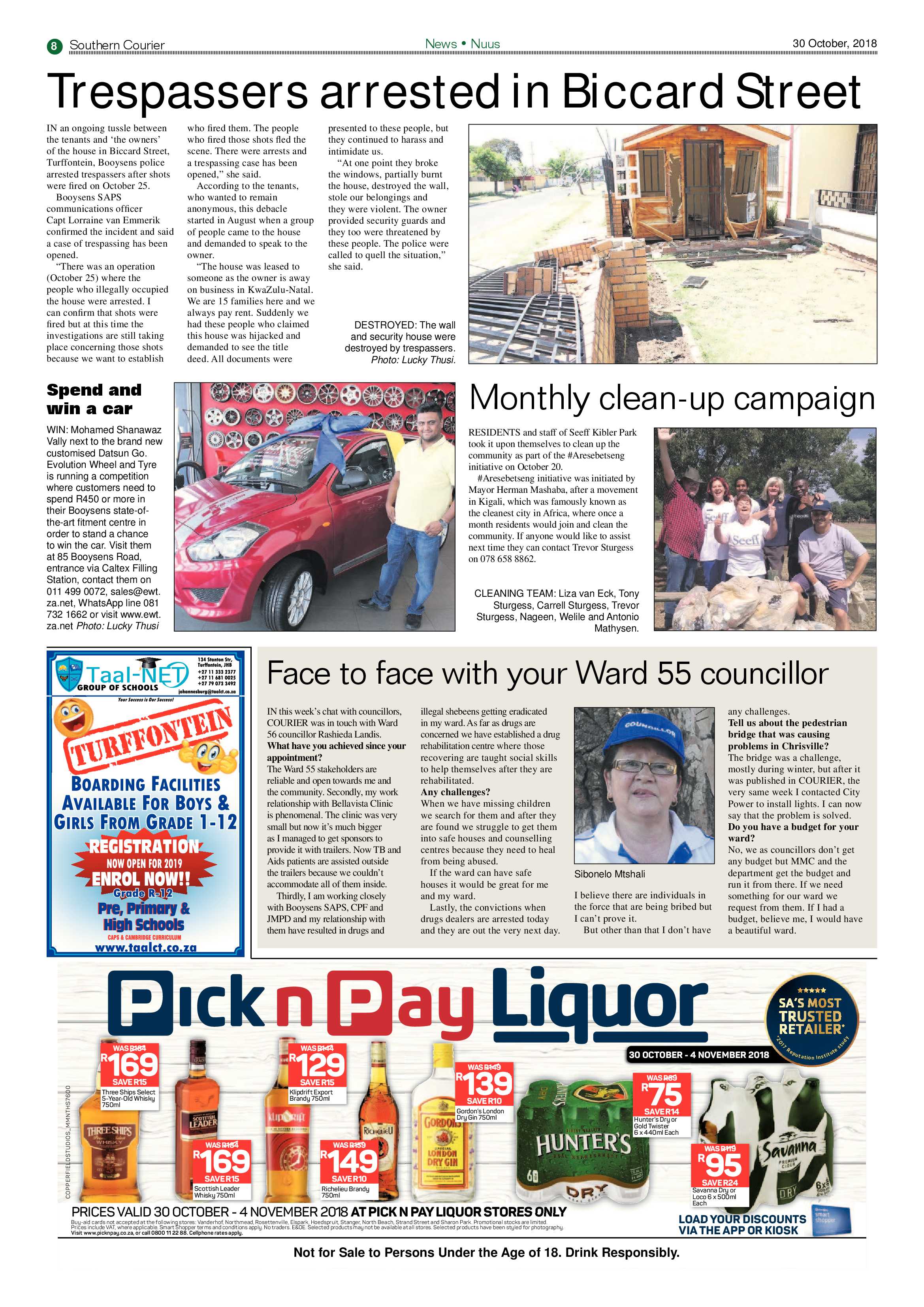 Southern Courier 30 October 2018 page 8