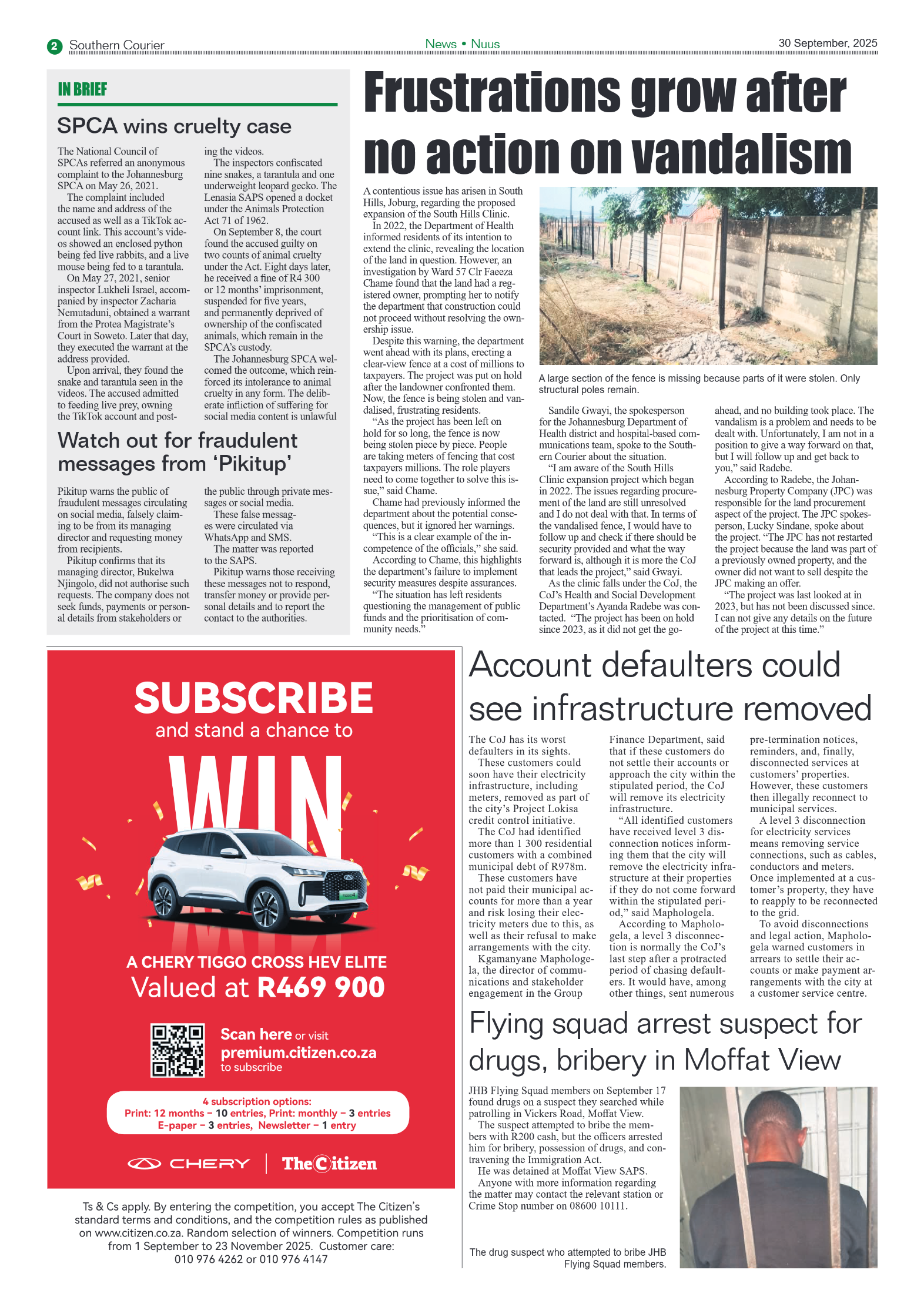 Southern Courier 30 September 2025 page 2