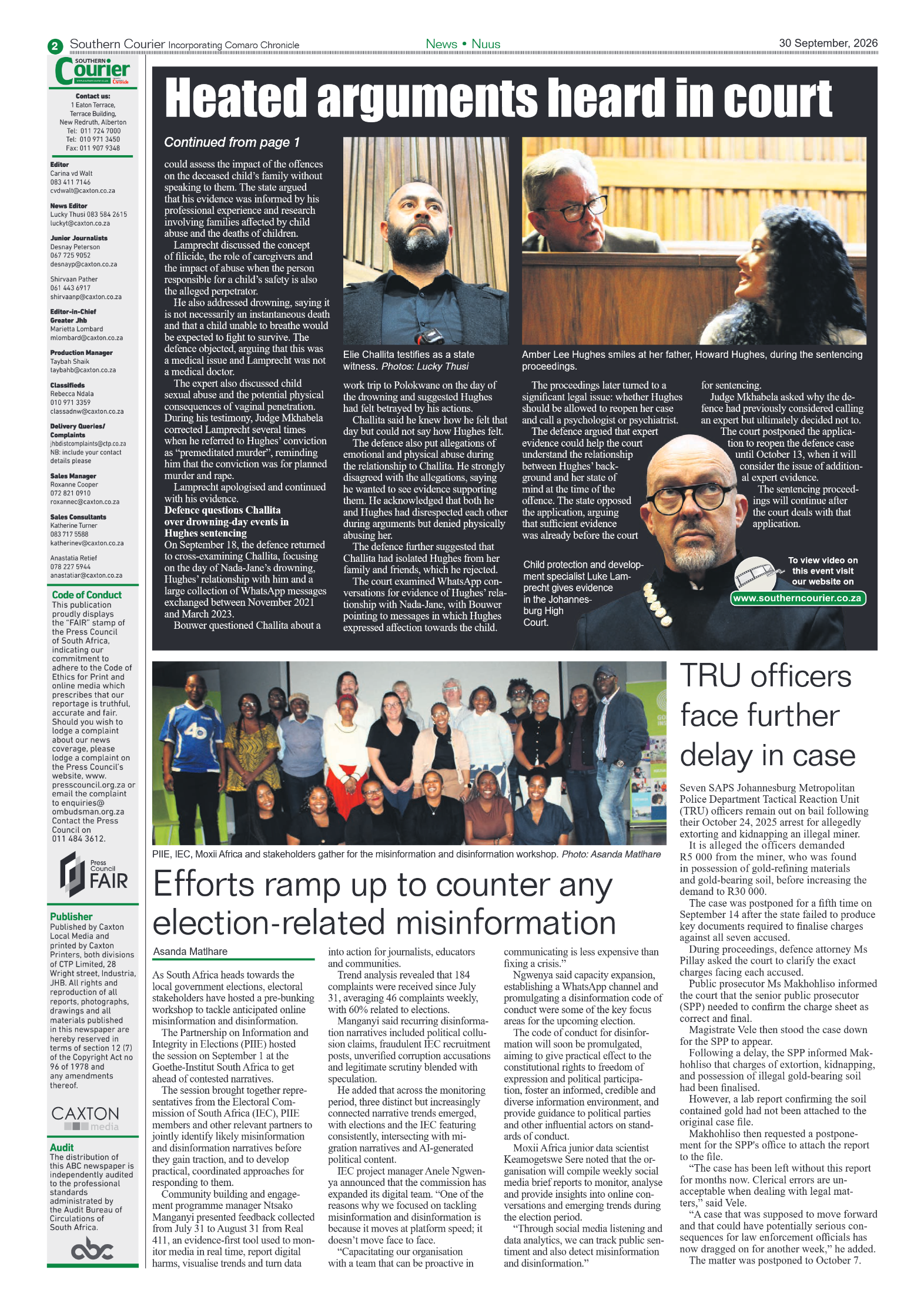 Southern Courier 30 September 2026 page 2