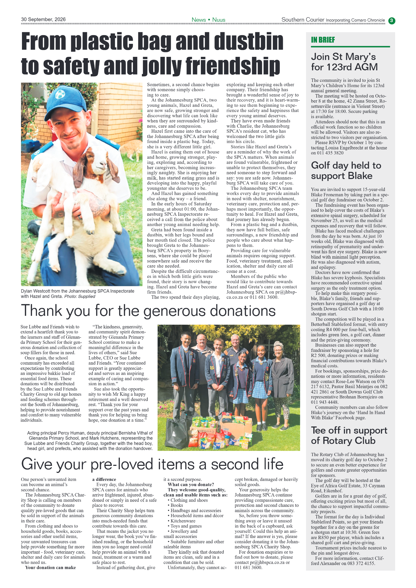 Southern Courier 30 September 2026 page 3