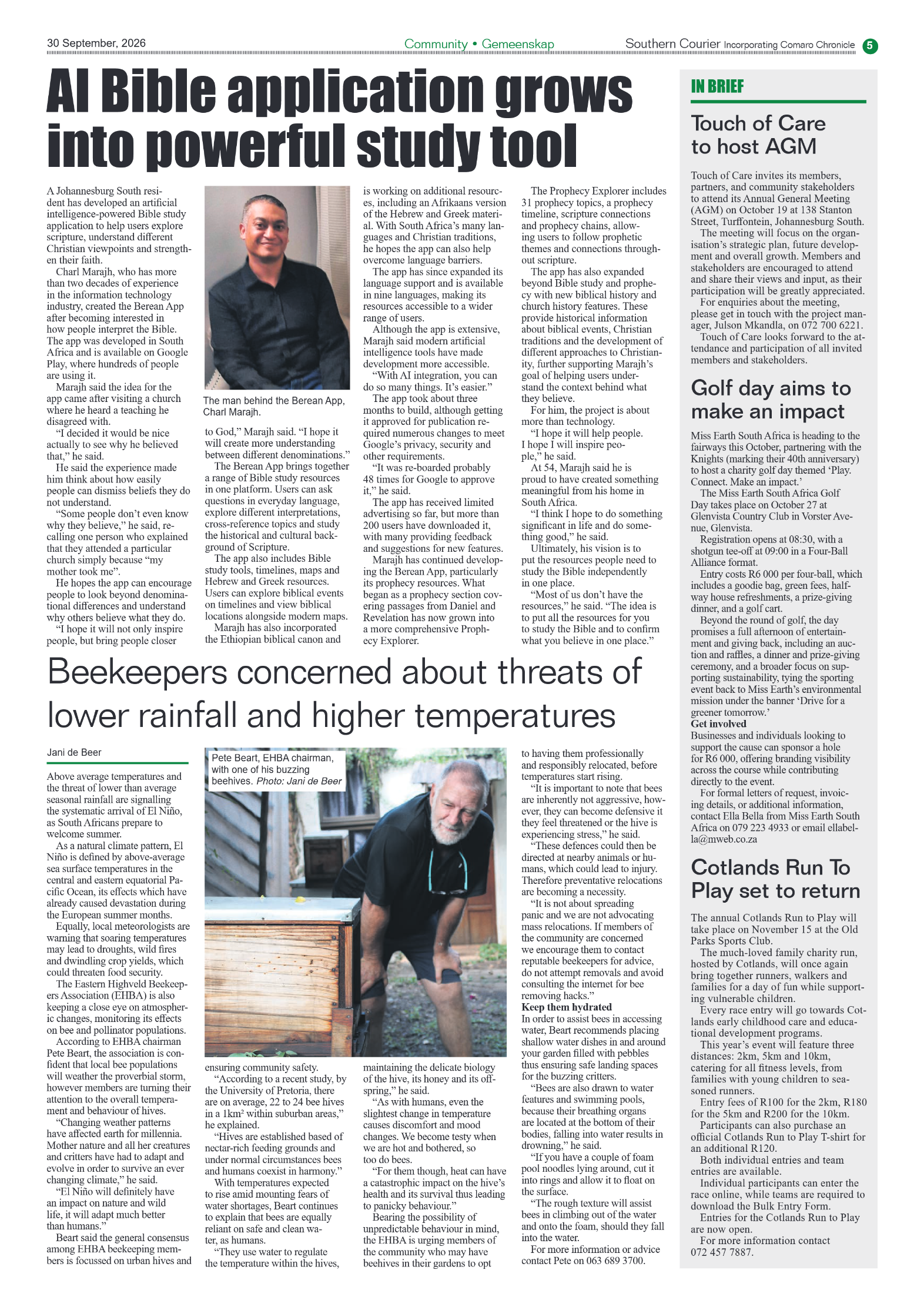 Southern Courier 30 September 2026 page 5