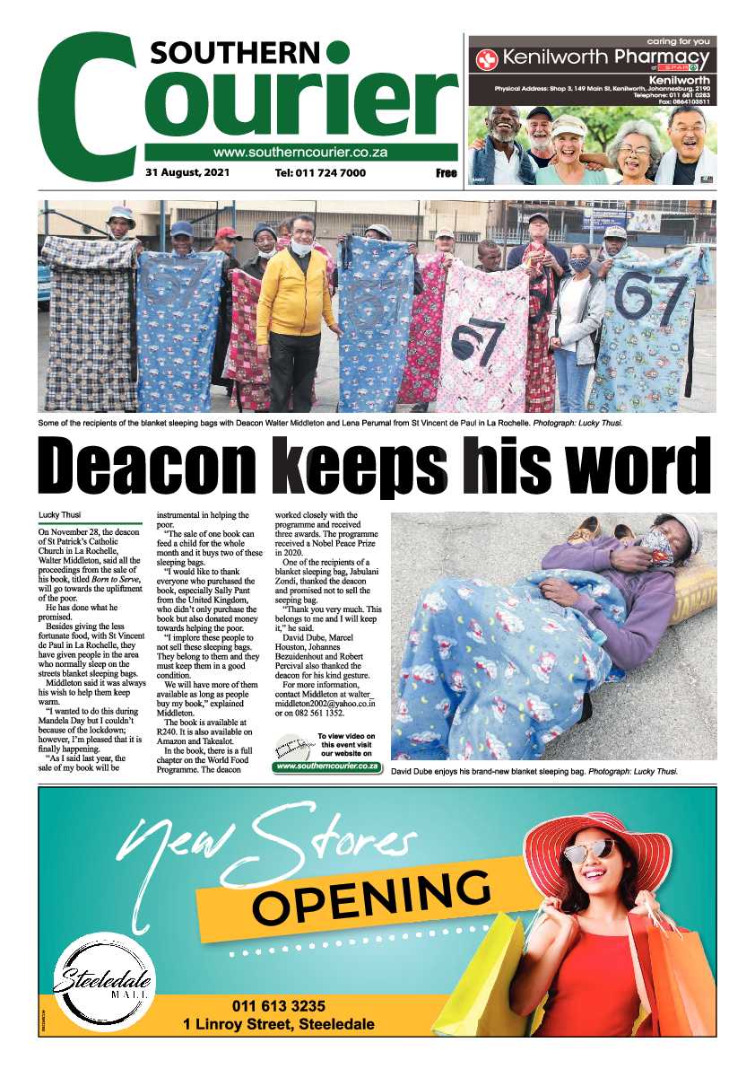 Southern Courier 31 August 2021 page 1
