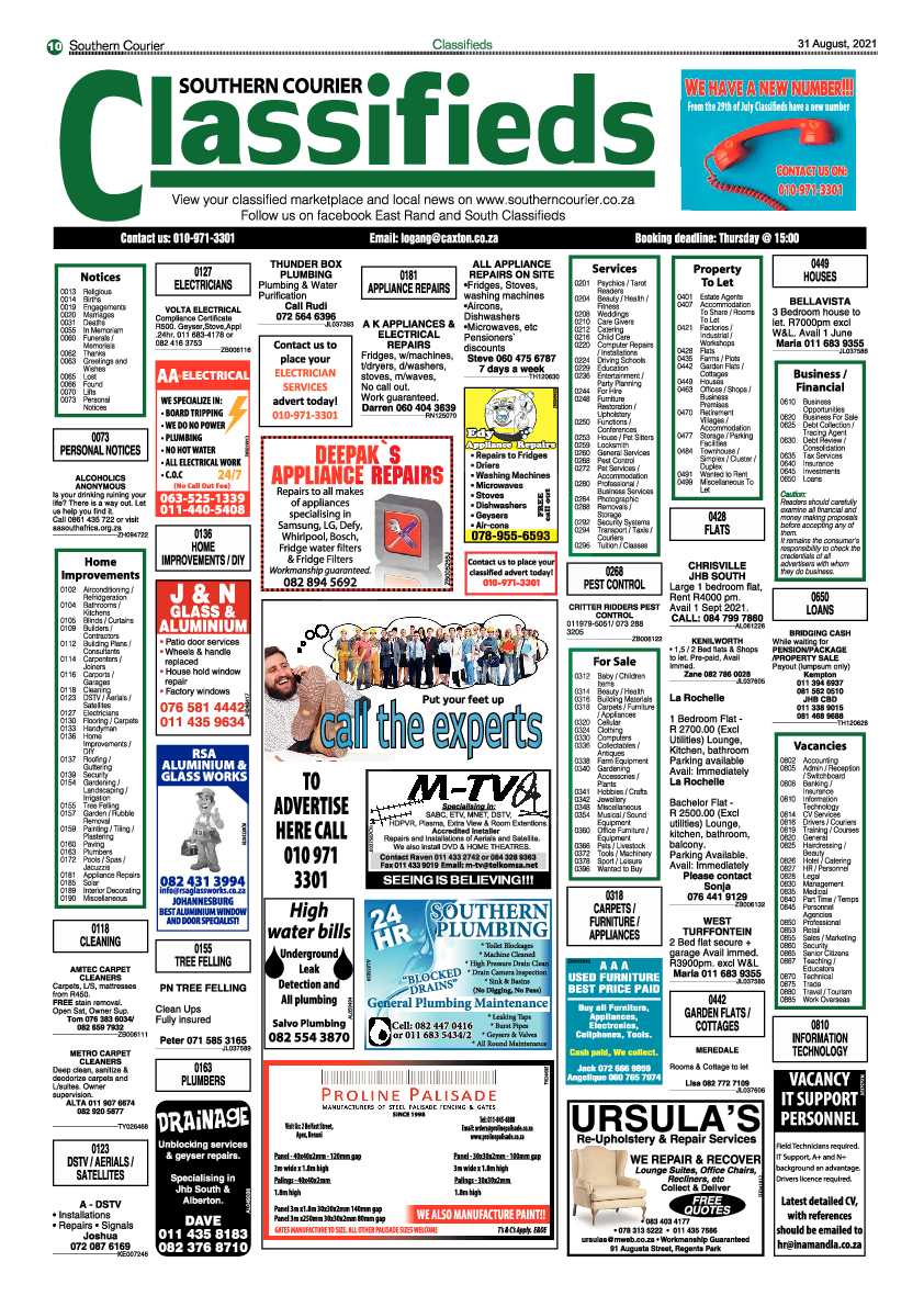 Southern Courier 31 August 2021 page 10