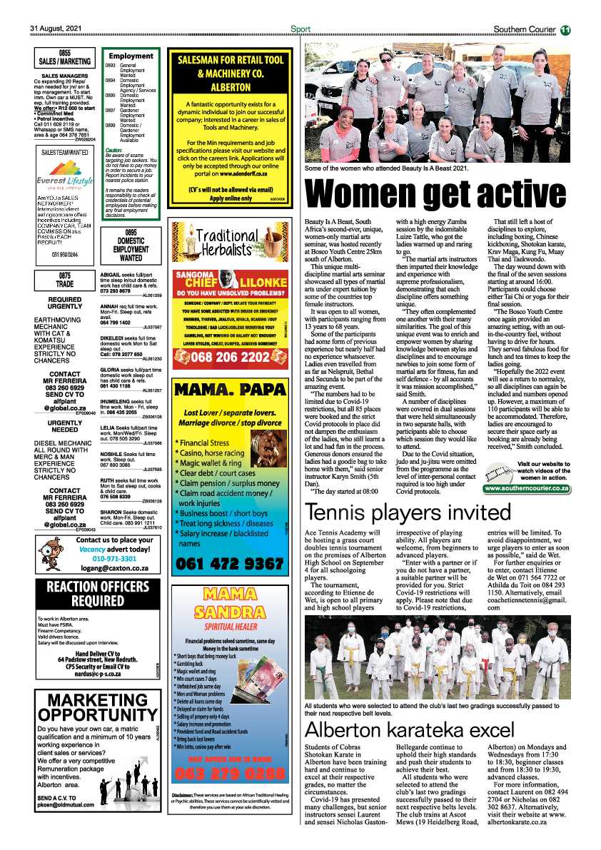Southern Courier 31 August 2021 page 11