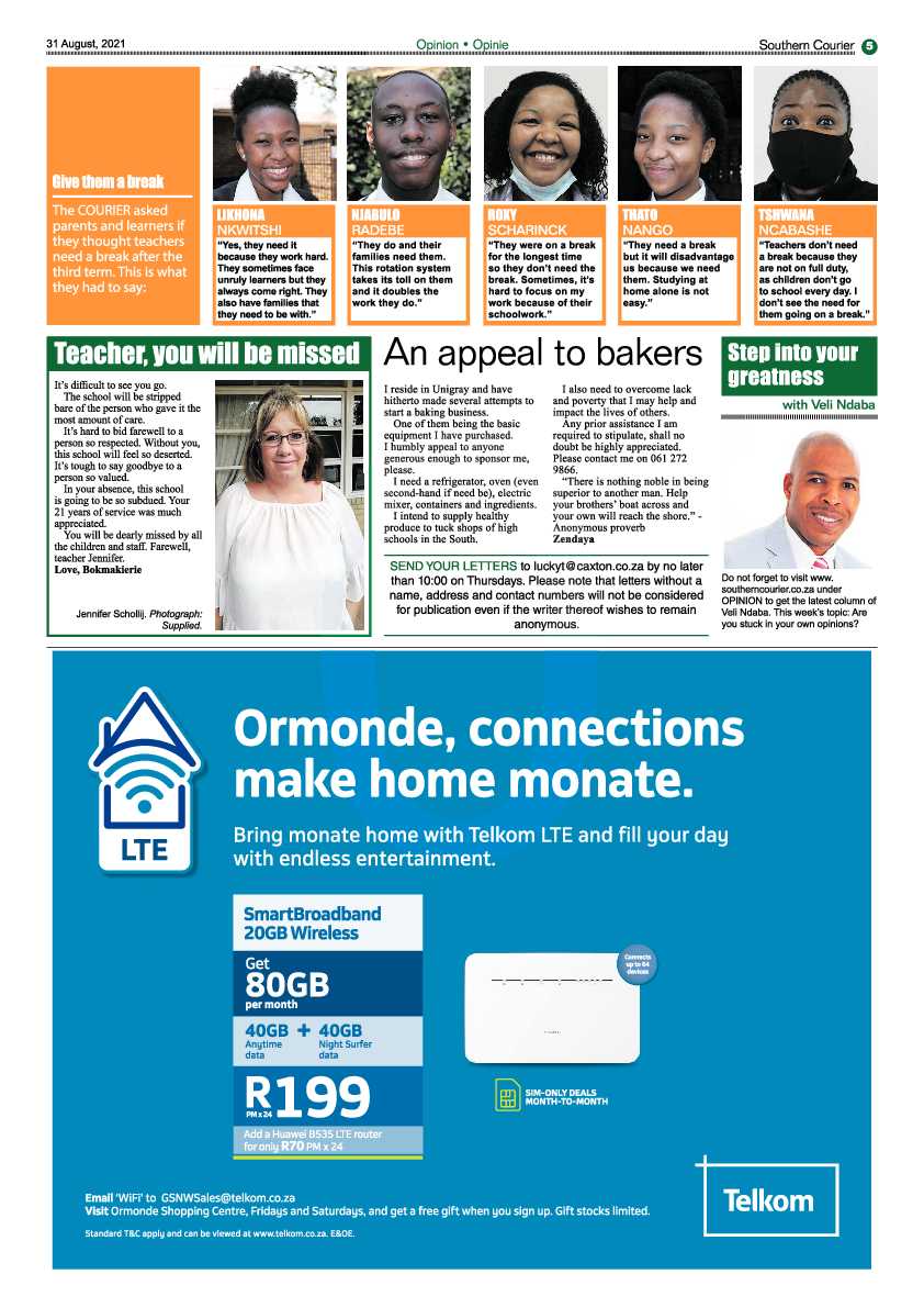 Southern Courier 31 August 2021 page 5
