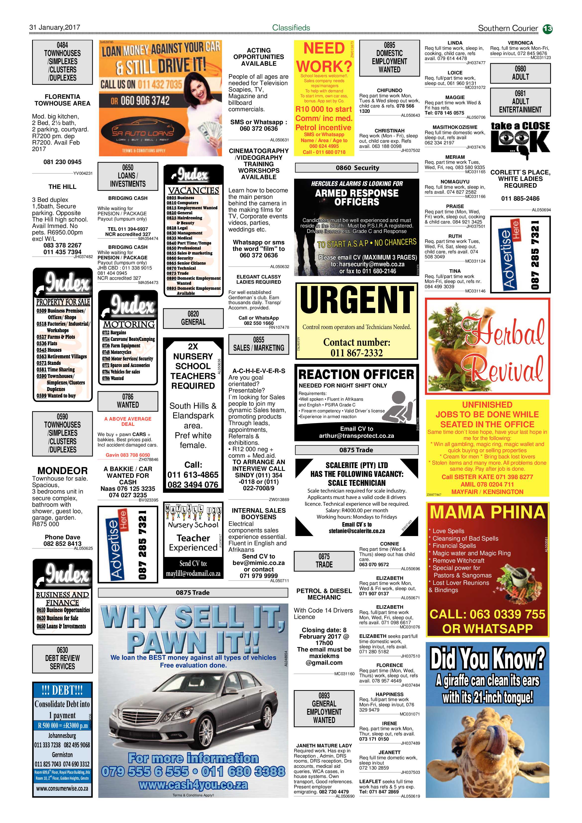 Southern Courier 31 January 2017 page 13
