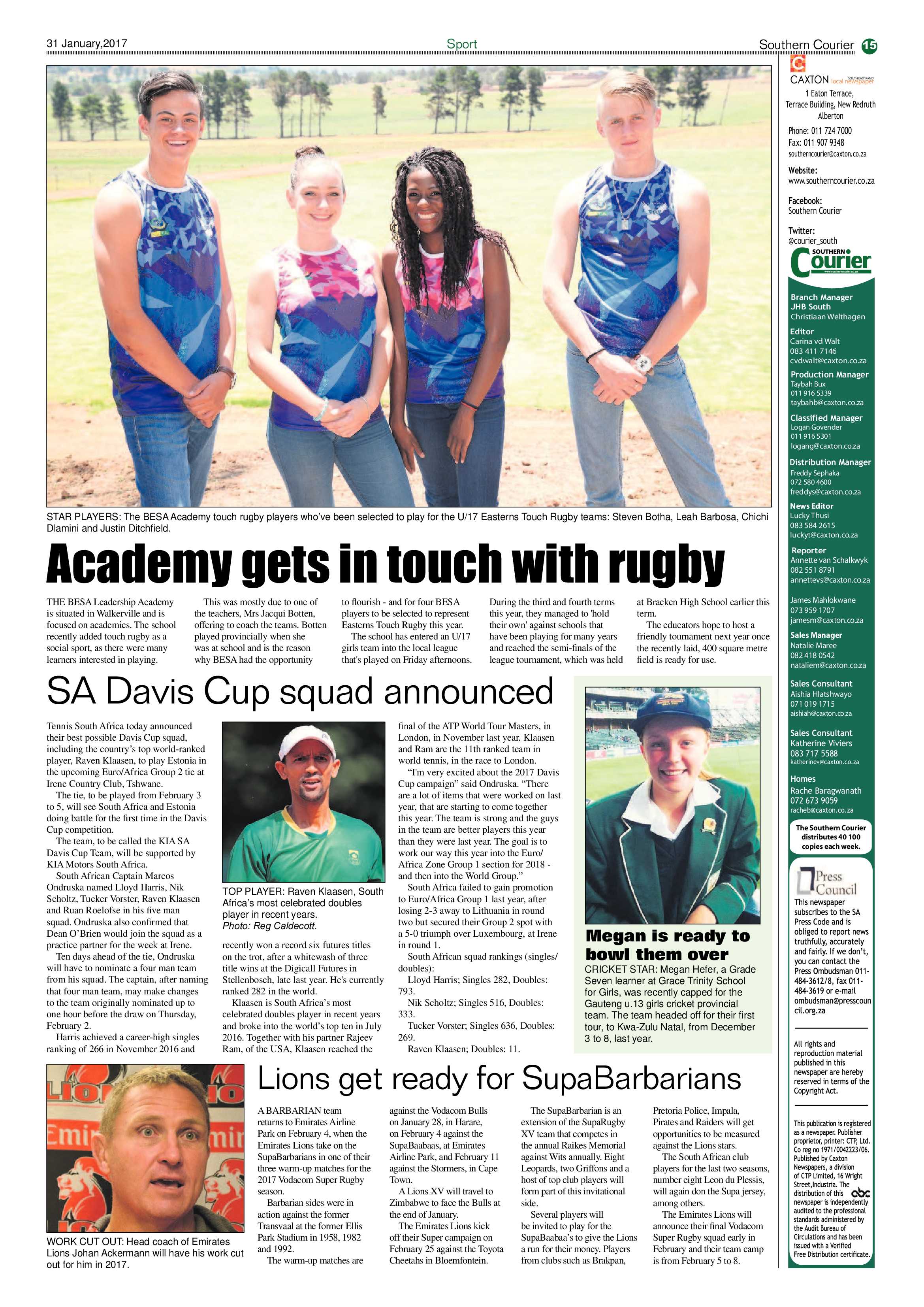 Southern Courier 31 January 2017 page 15