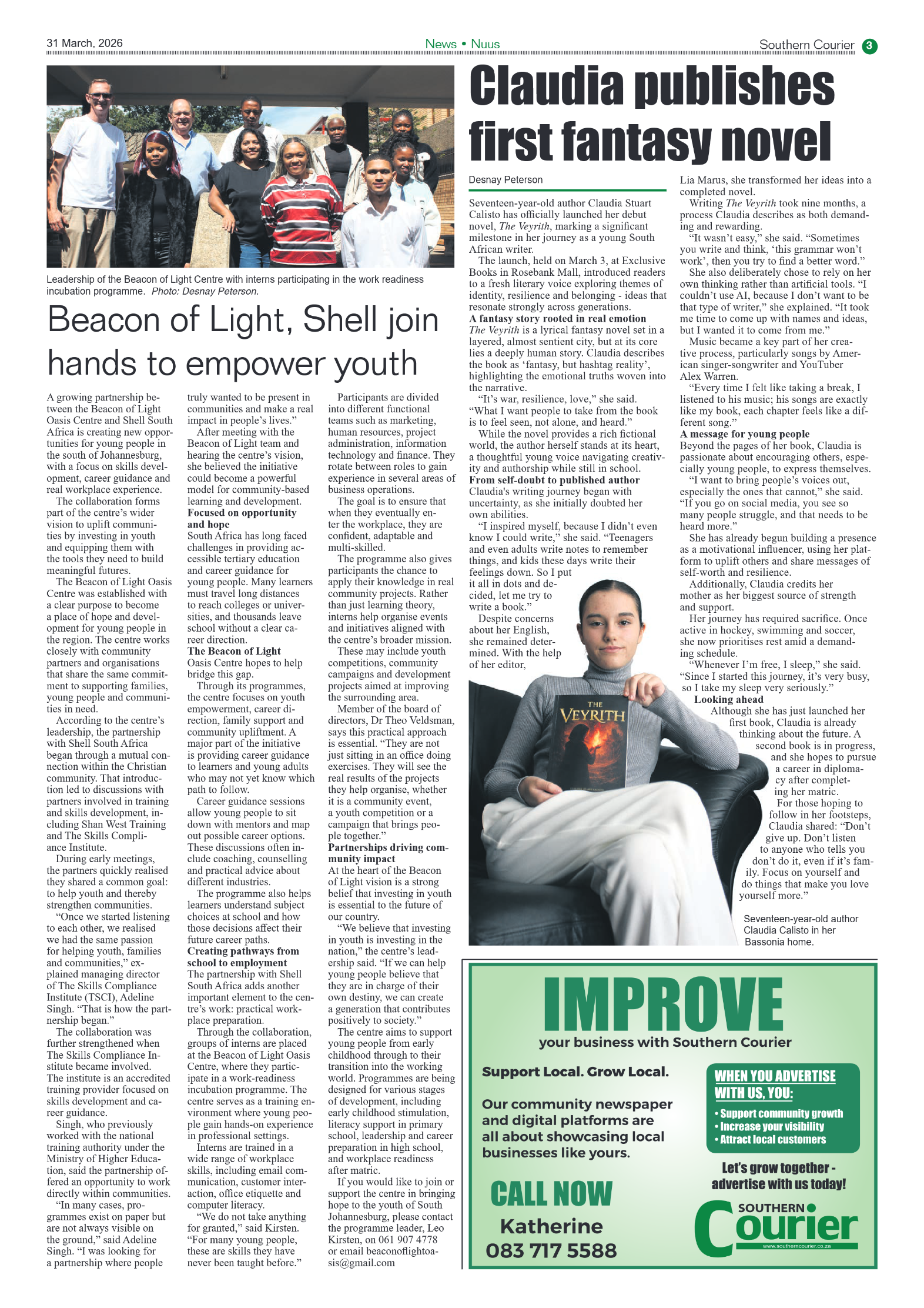 Southern Courier 31 March 2026 page 3