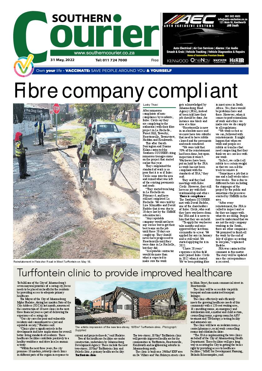 Southern Courier 31 May 2022 page 1