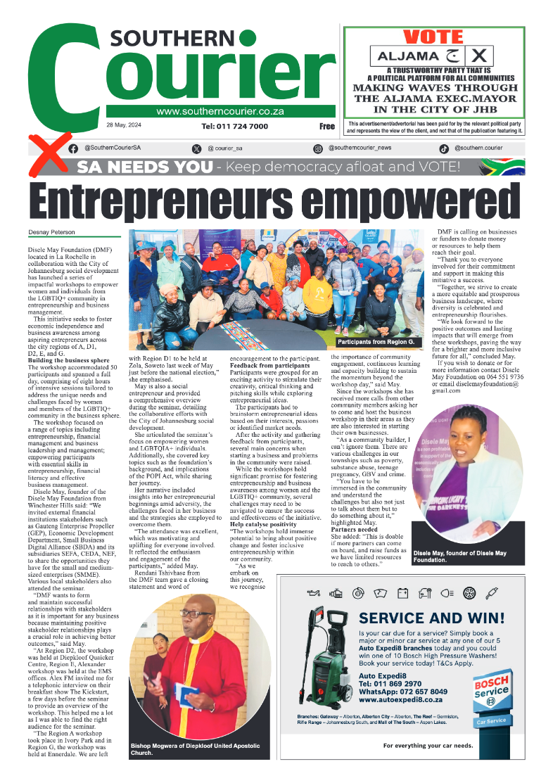 Southern Courier 31 May 2024 page 1