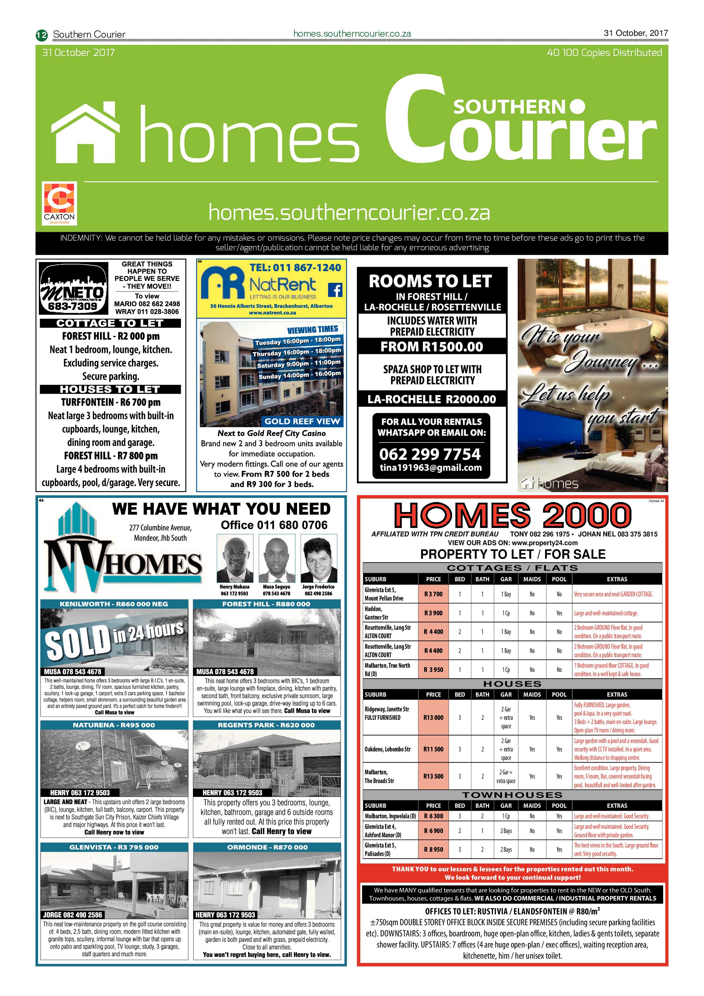 Southern Courier 31 October 2017 page 12