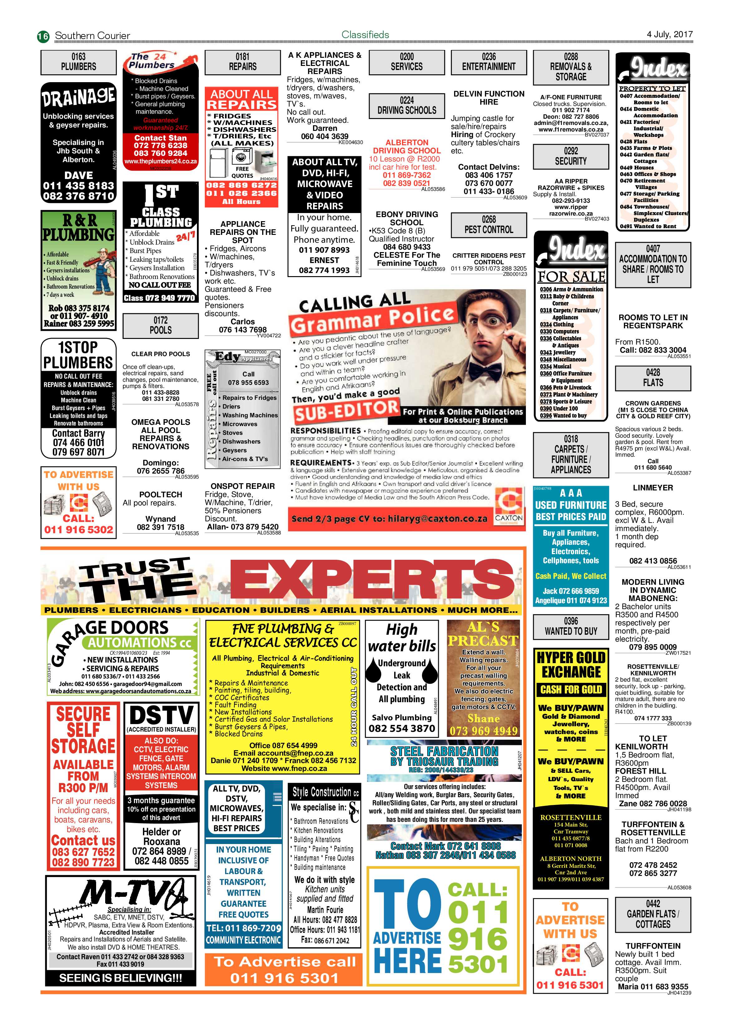 Southern Courier 31 October 2017 page 16
