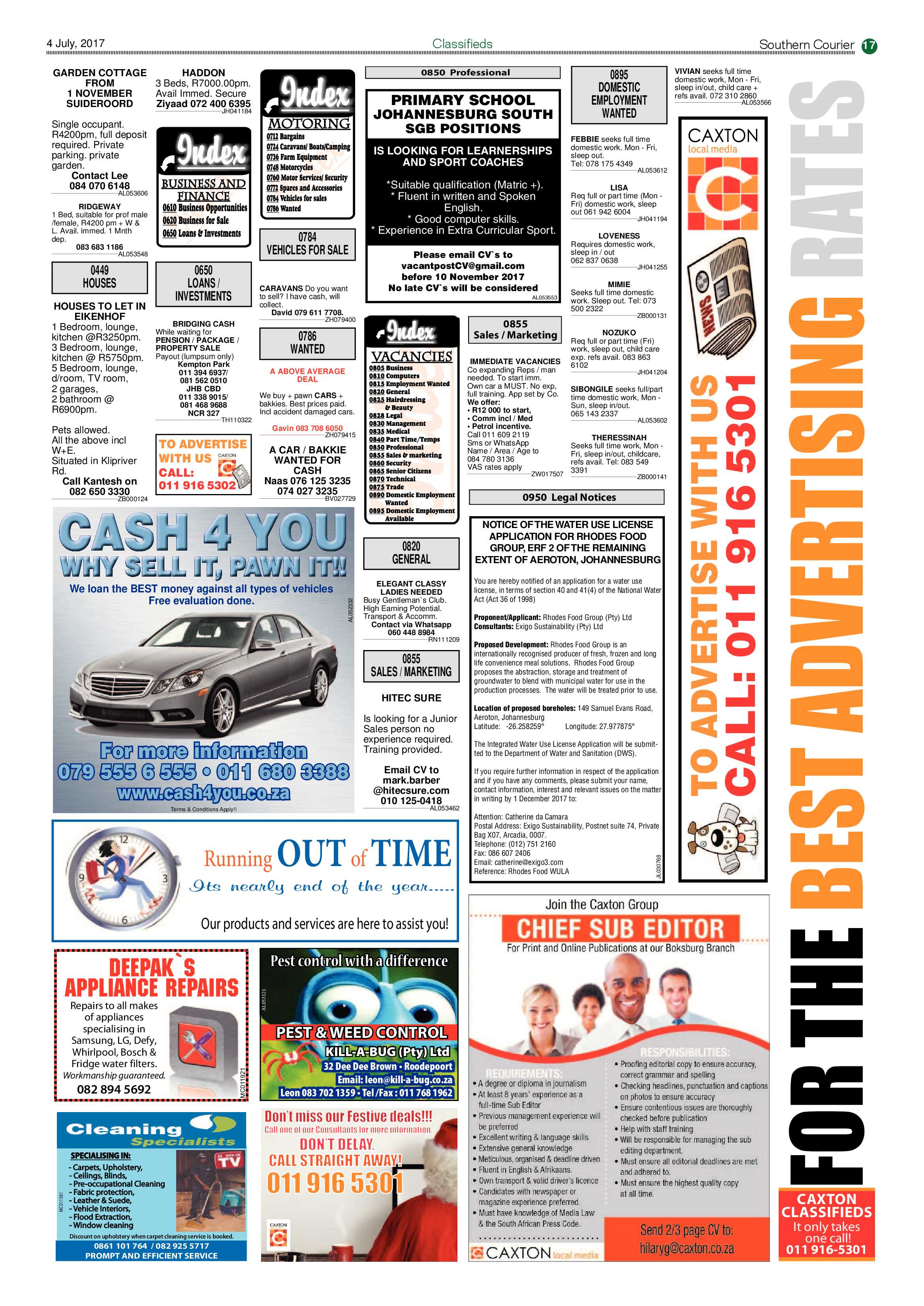 Southern Courier 31 October 2017 page 17