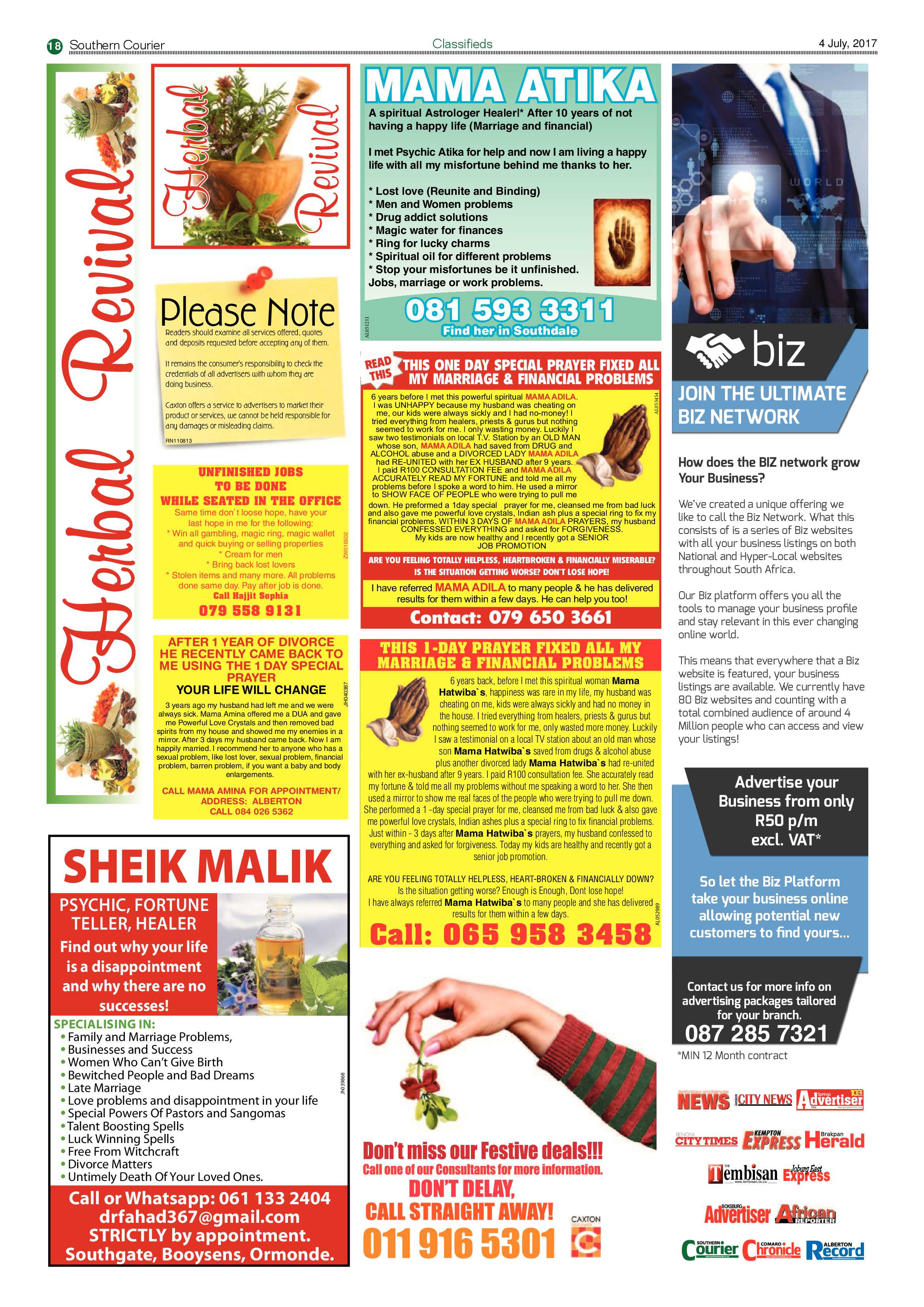 Southern Courier 31 October 2017 page 18