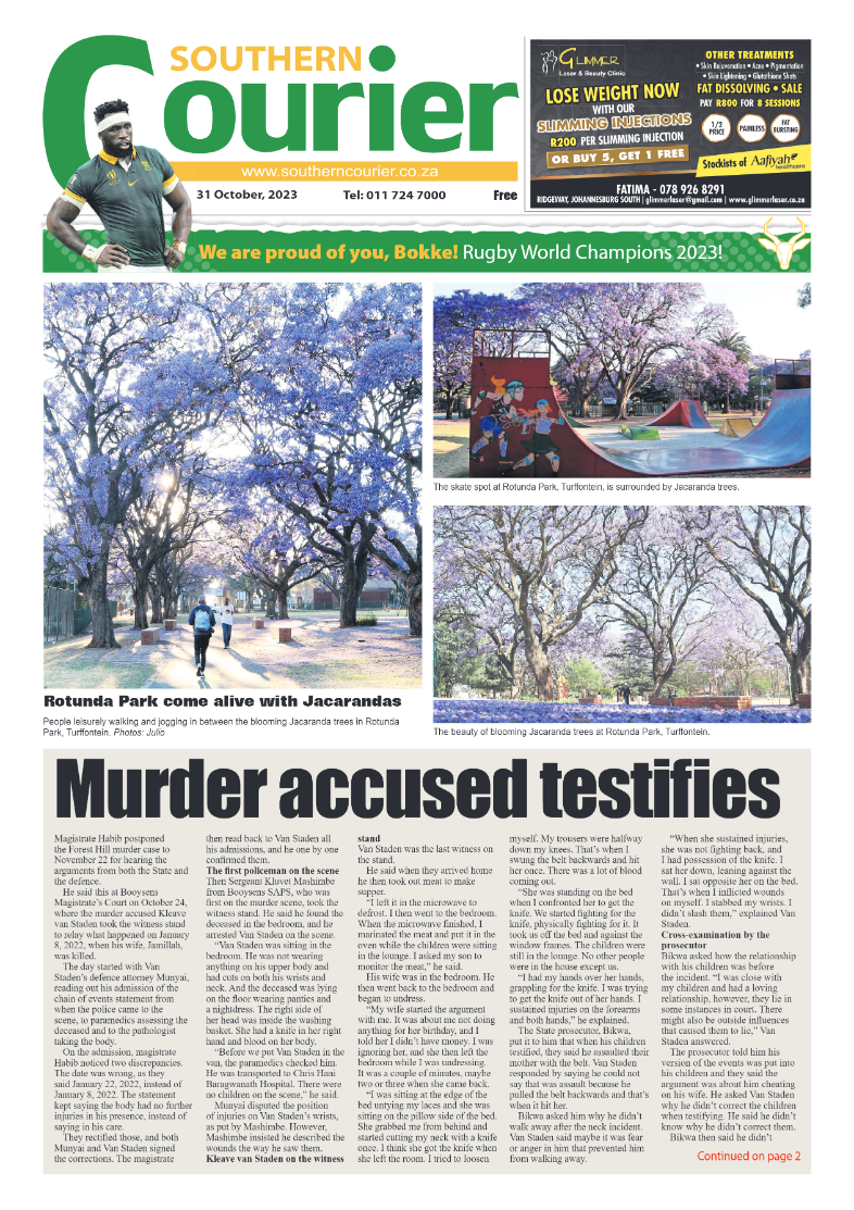Southern Courier 31 October  2023 page 1