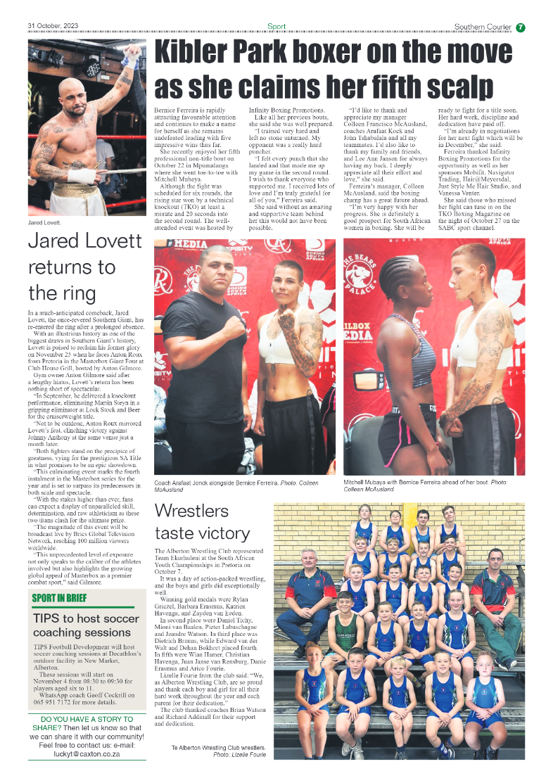 Southern Courier 31 October  2023 page 7