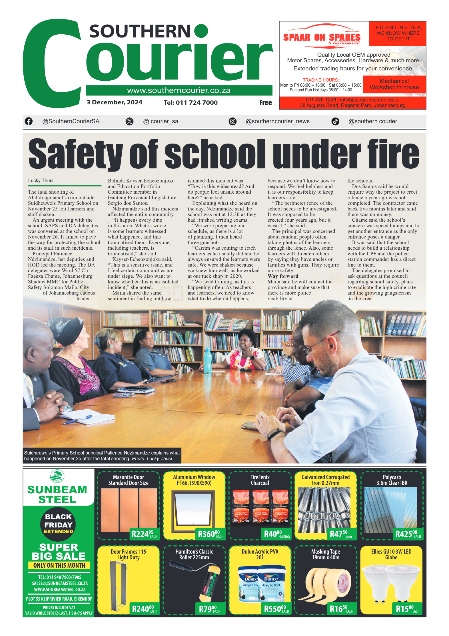 Southern Courier 3 December 2024 page 1