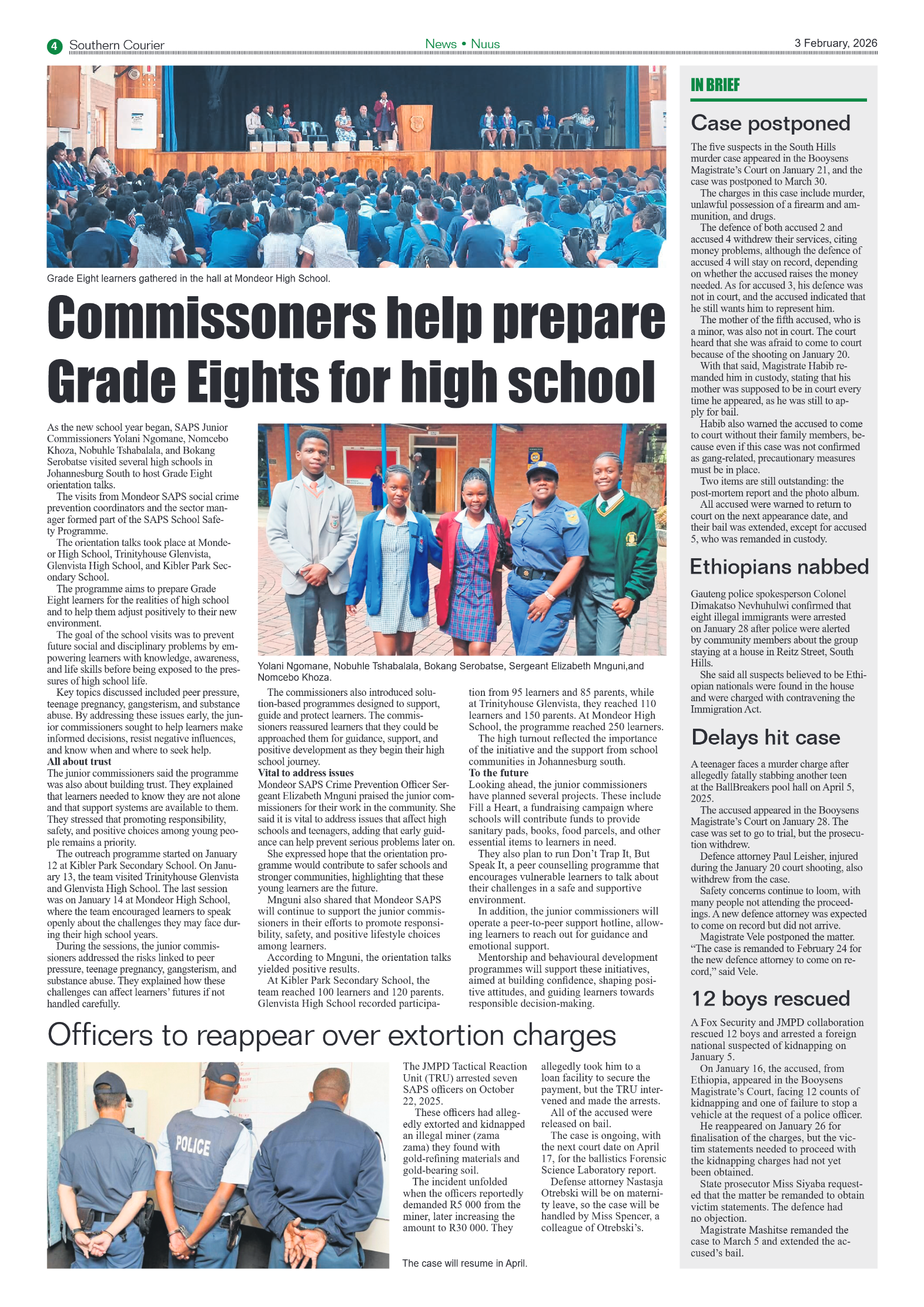 Southern Courier 3 February 2026 page 4