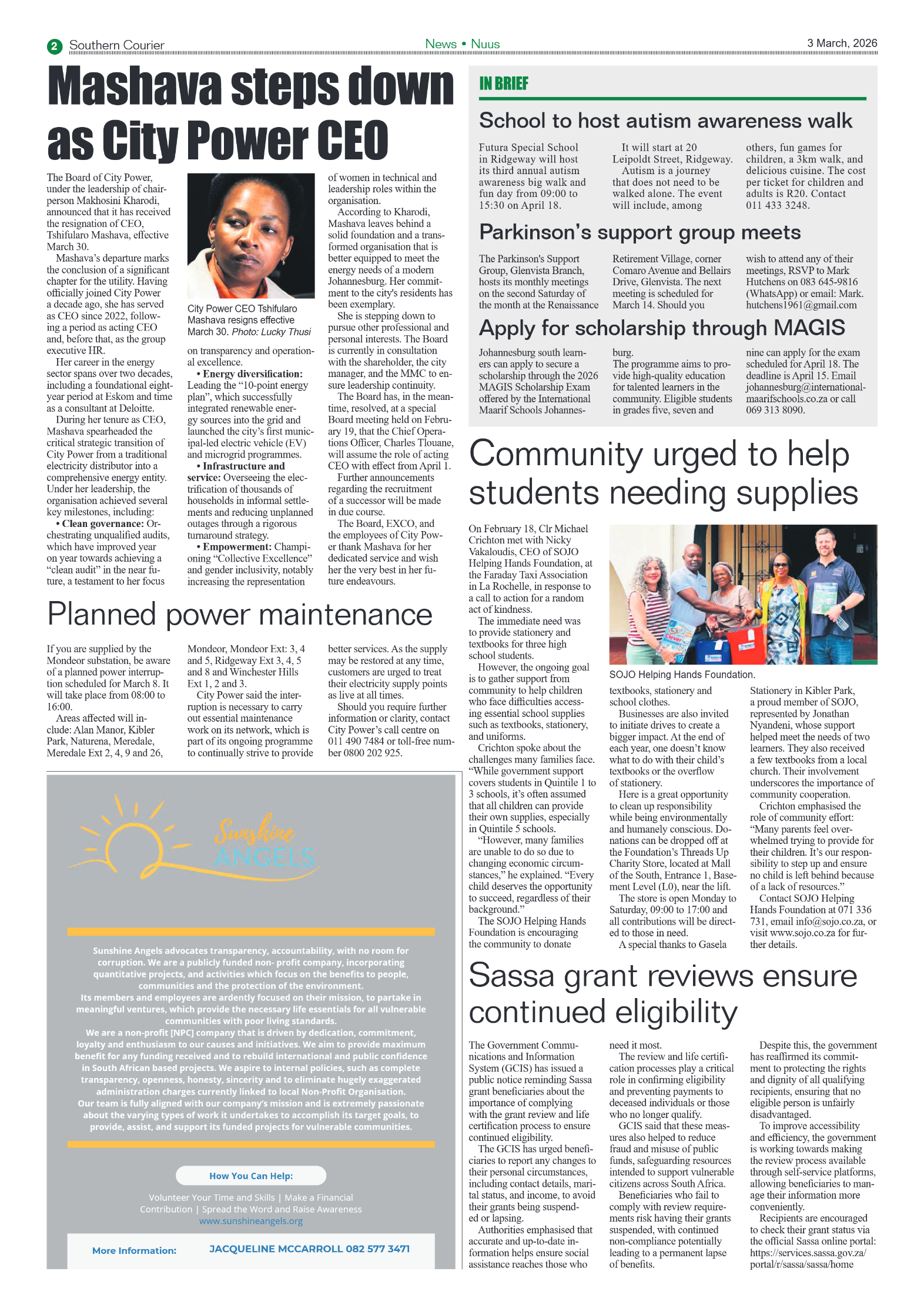 Southern Courier 3 March 2026 page 2