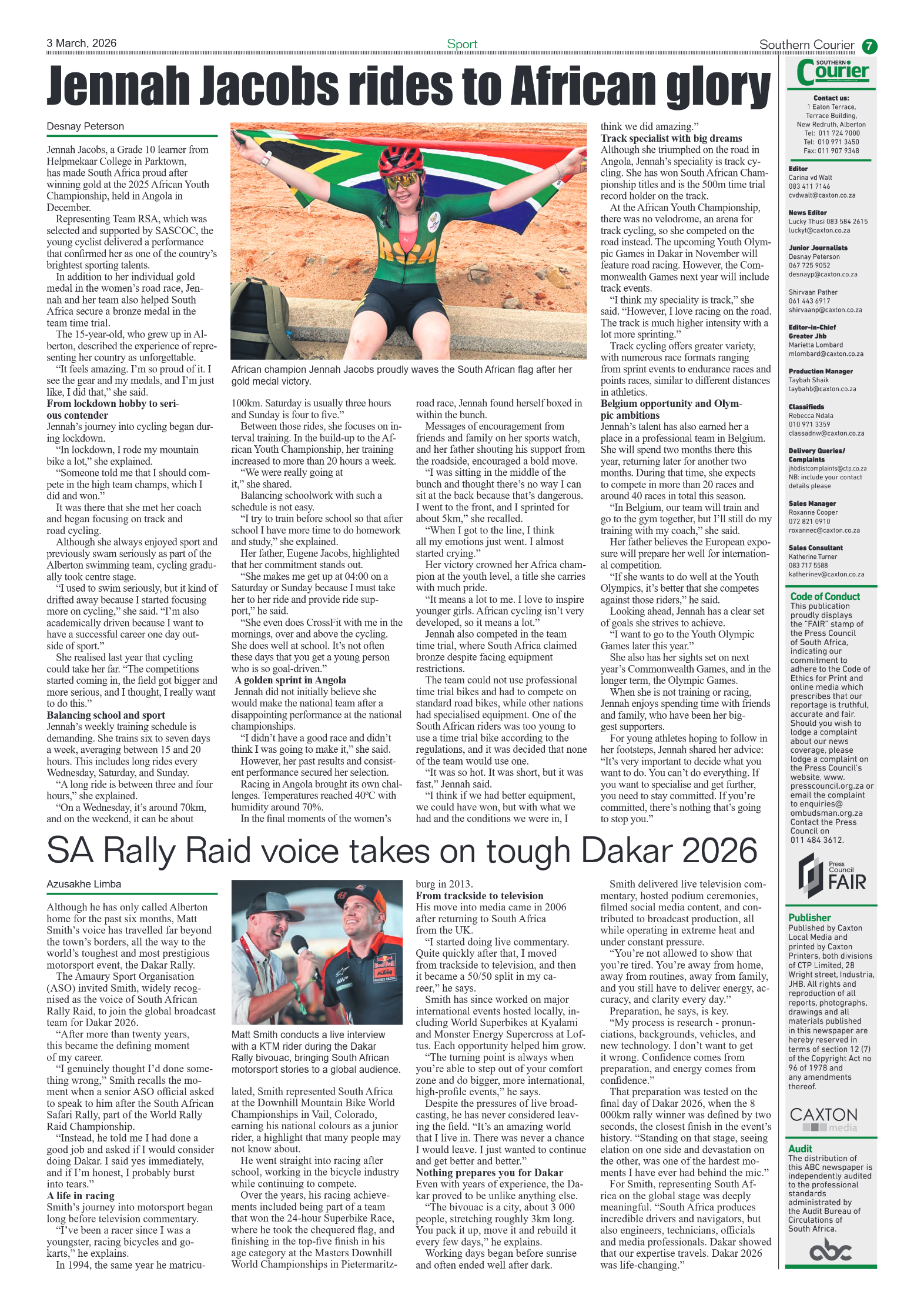 Southern Courier 3 March 2026 page 7