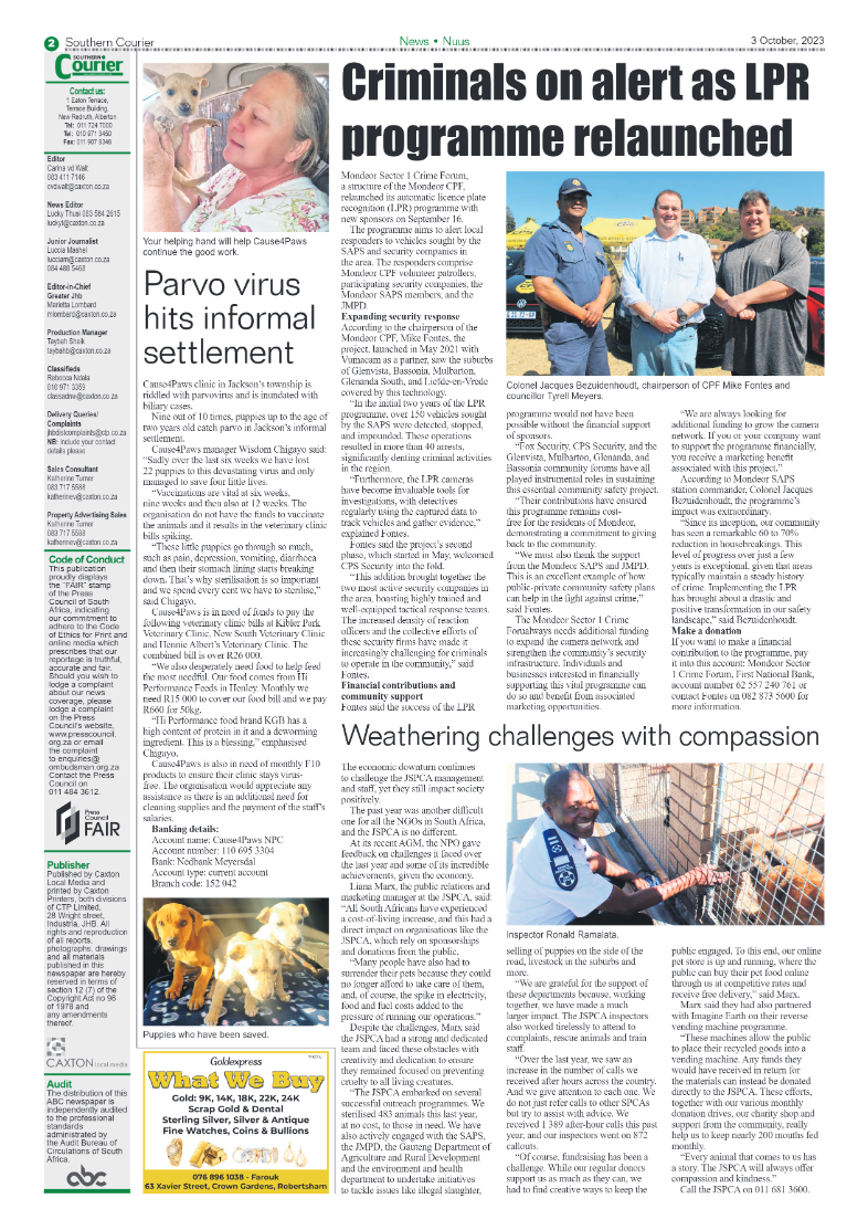 Southern Courier 3 October 2023 page 2