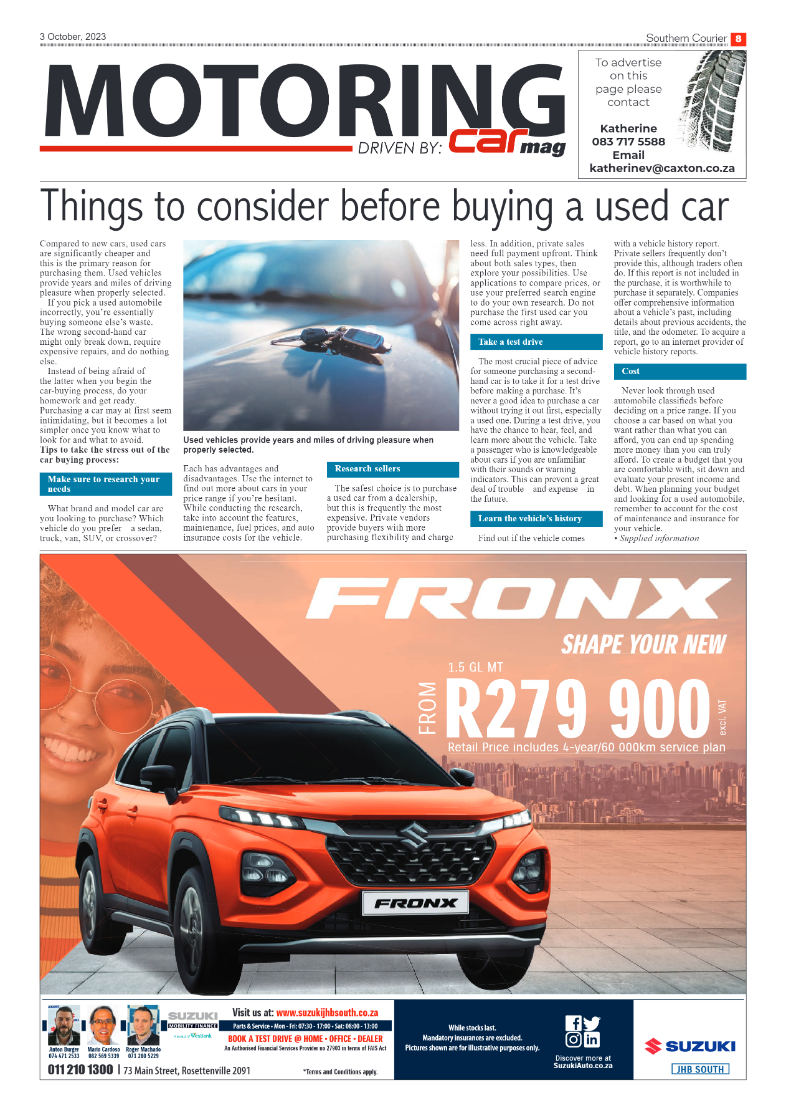 Southern Courier 3 October 2023 page 8
