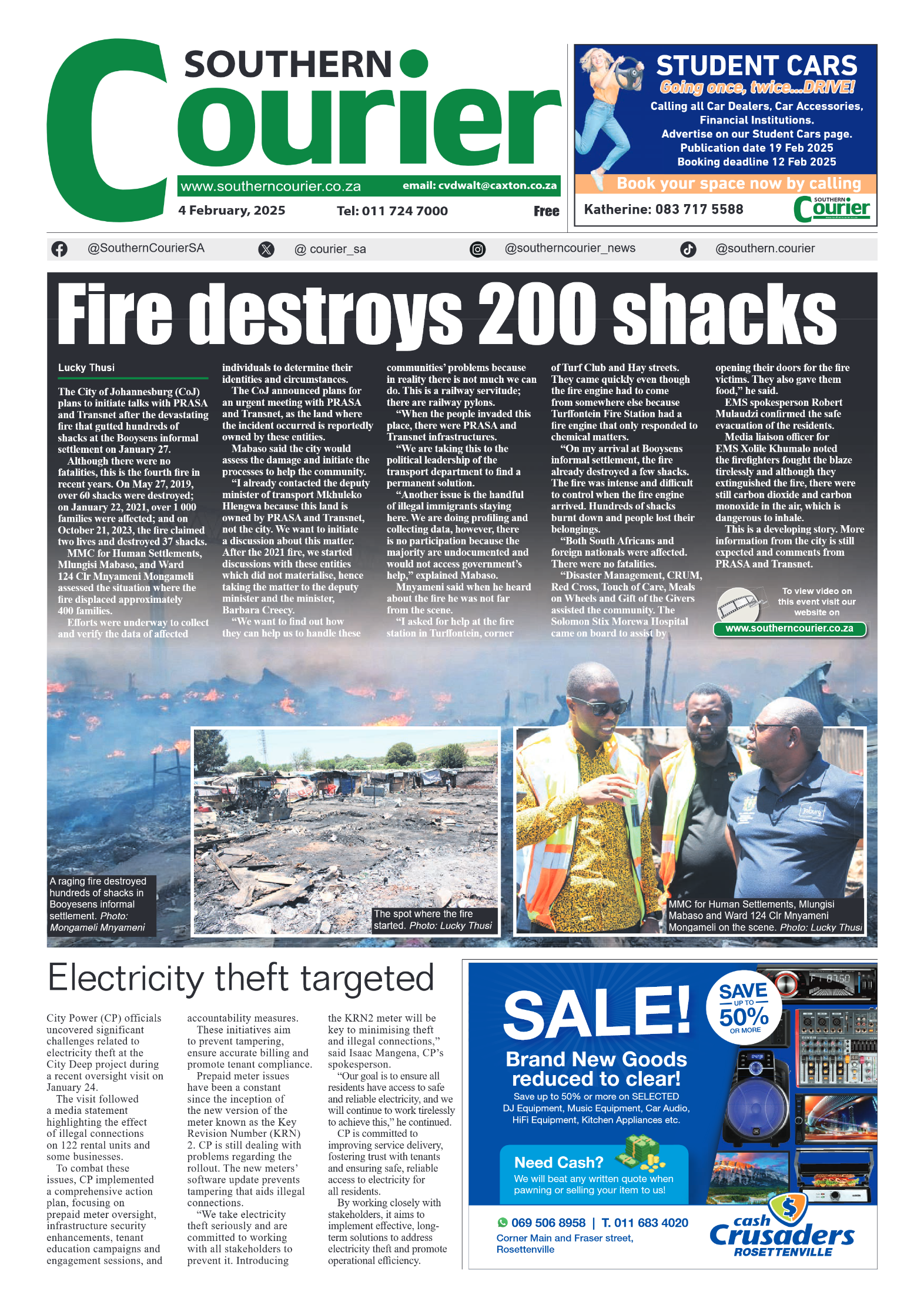 Southern Courier 4 February 2025 page 1