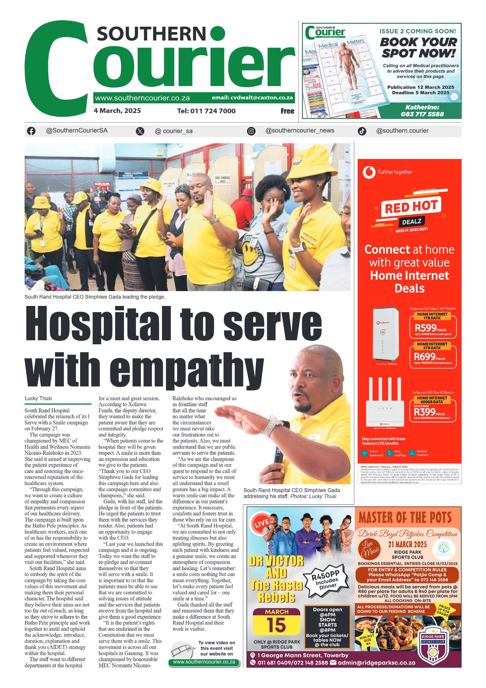 Southern Courier 4 March 2025 page 1