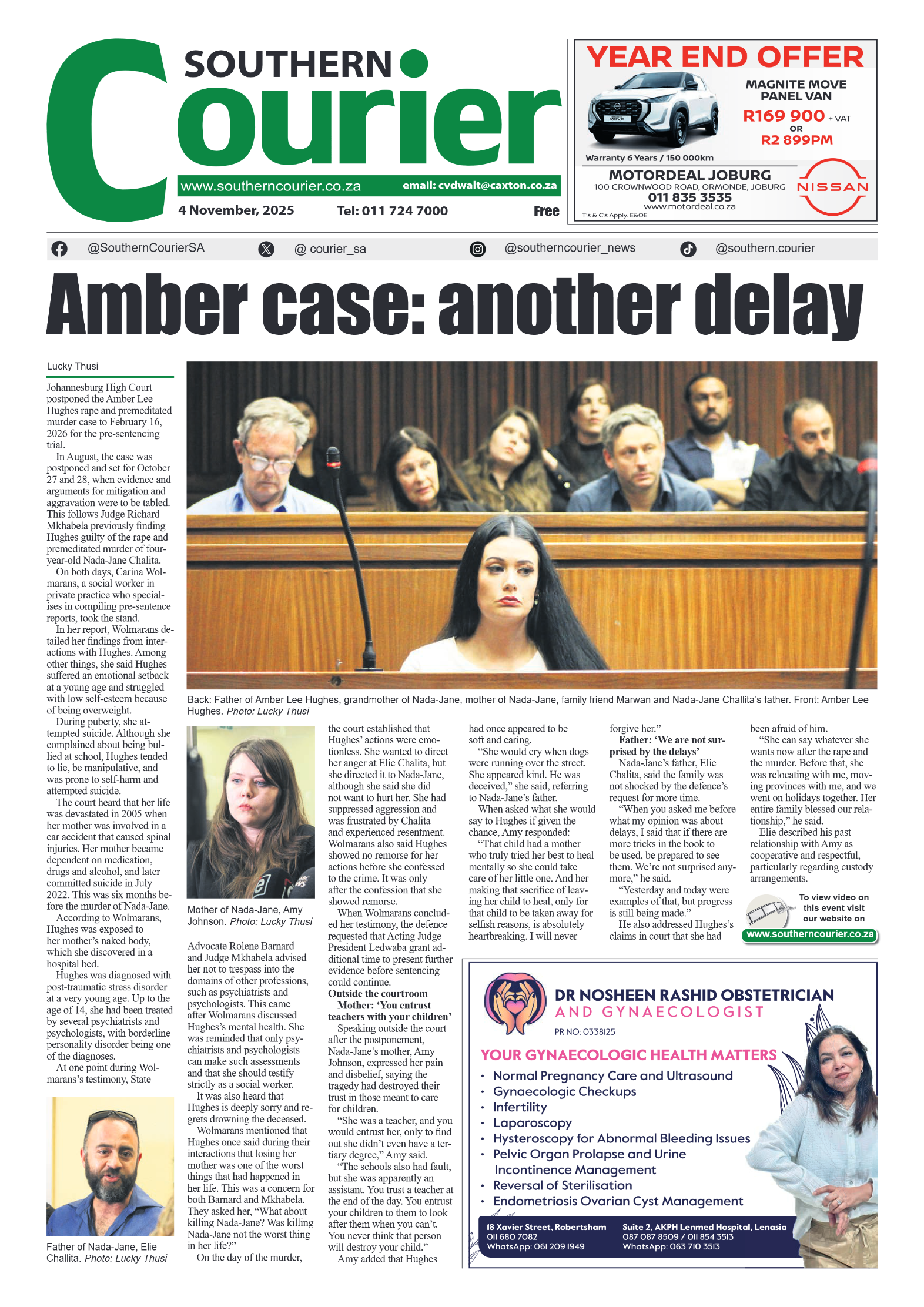 Southern Courier 4 November 2025 page 1