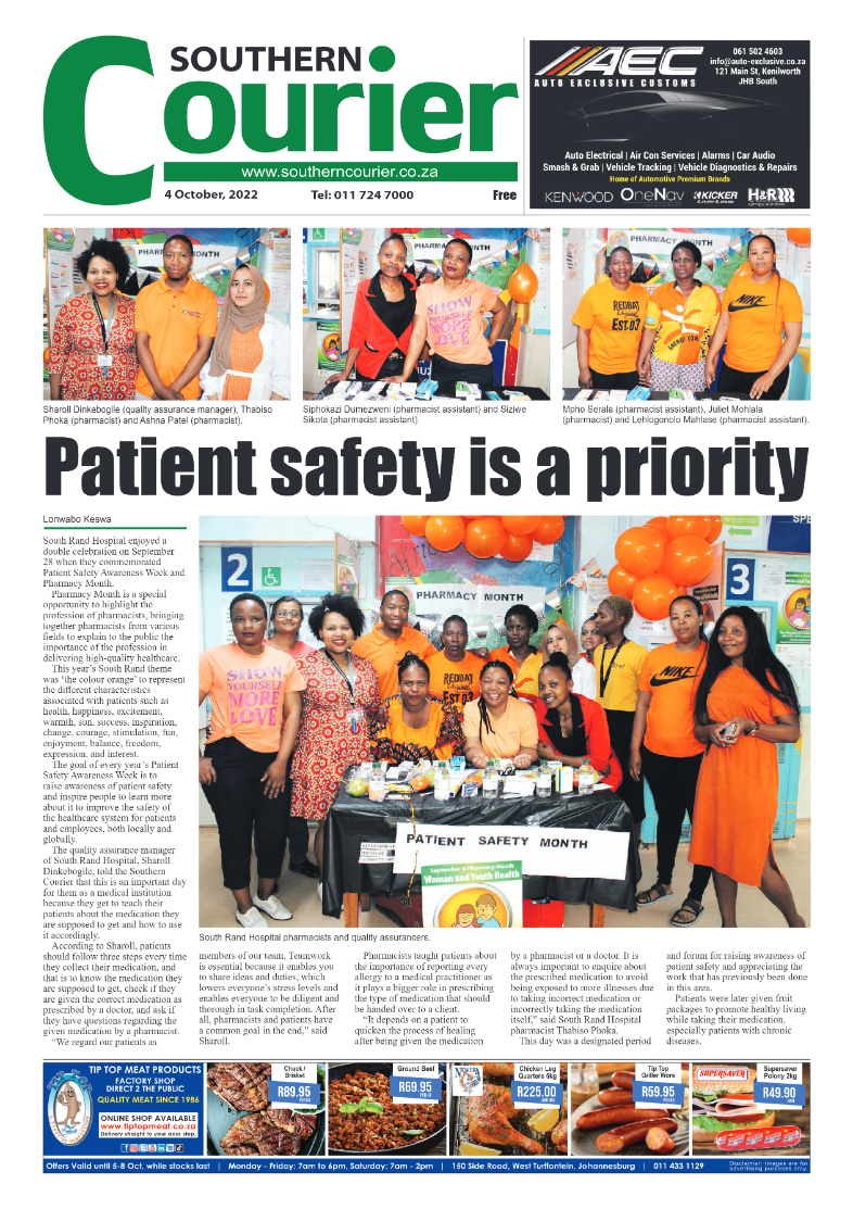 Southern Courier 4 October 2022 page 1
