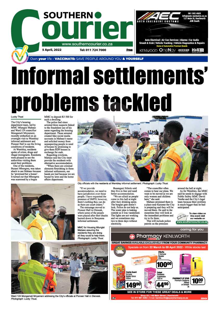 Southern Courier 5 April 2022 page 1