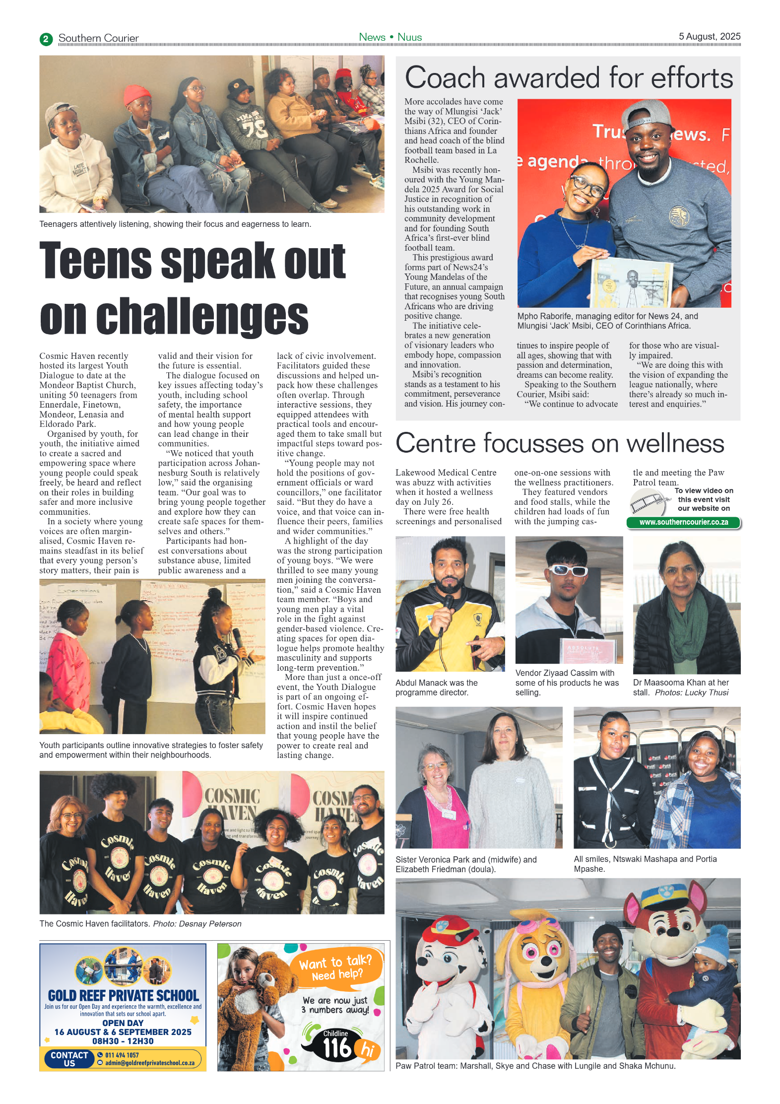 Southern Courier 5 August 2025 page 2