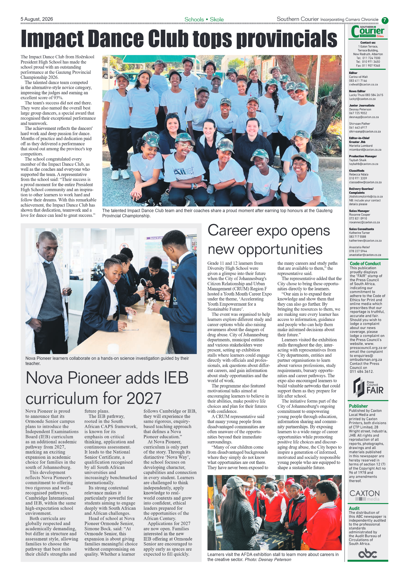 Southern Courier 5 August 2026 page 9