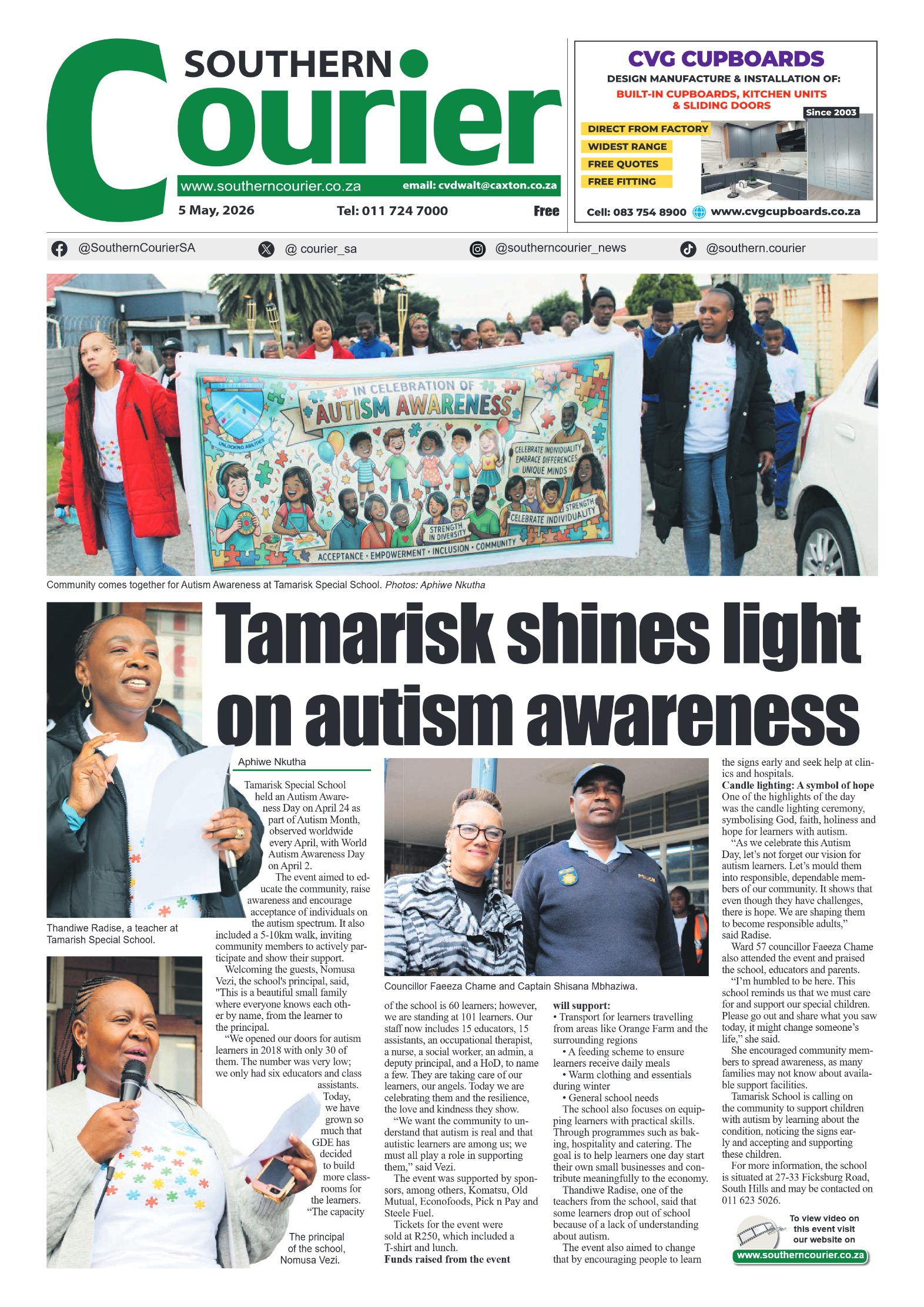 Southern Courier 5 May 2026 page 1