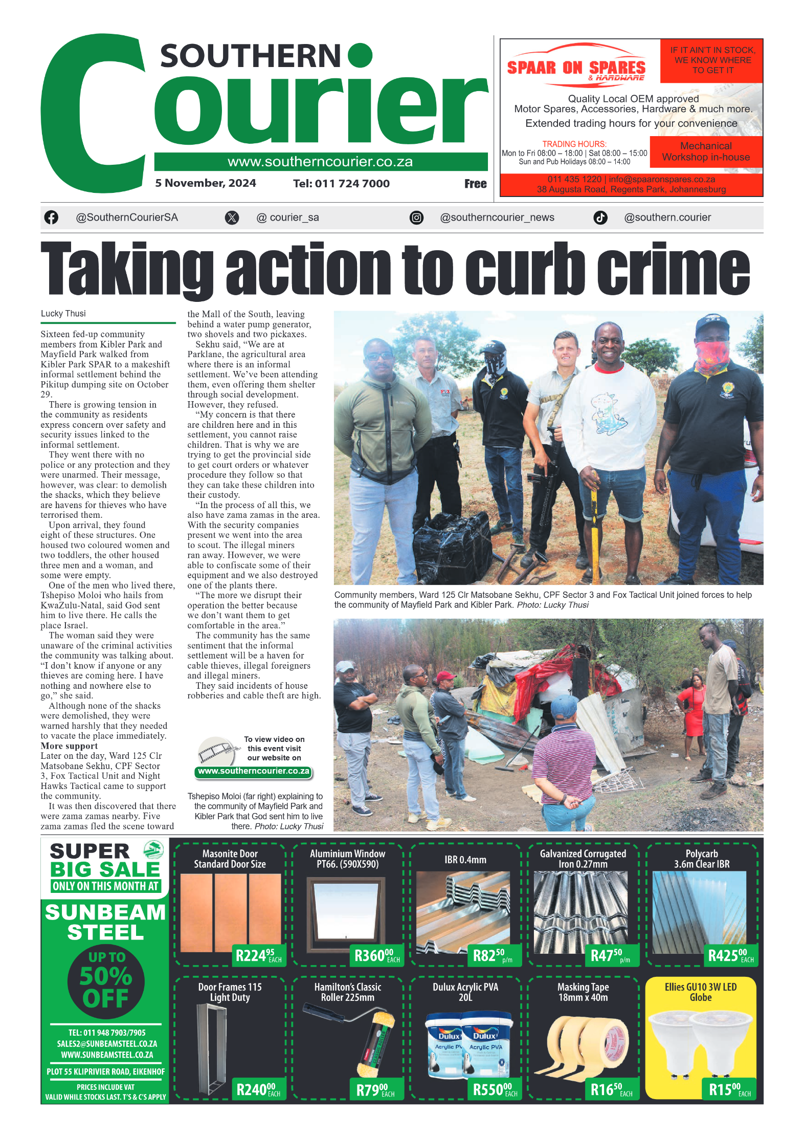 Southern Courier 5 November 2024 page 1