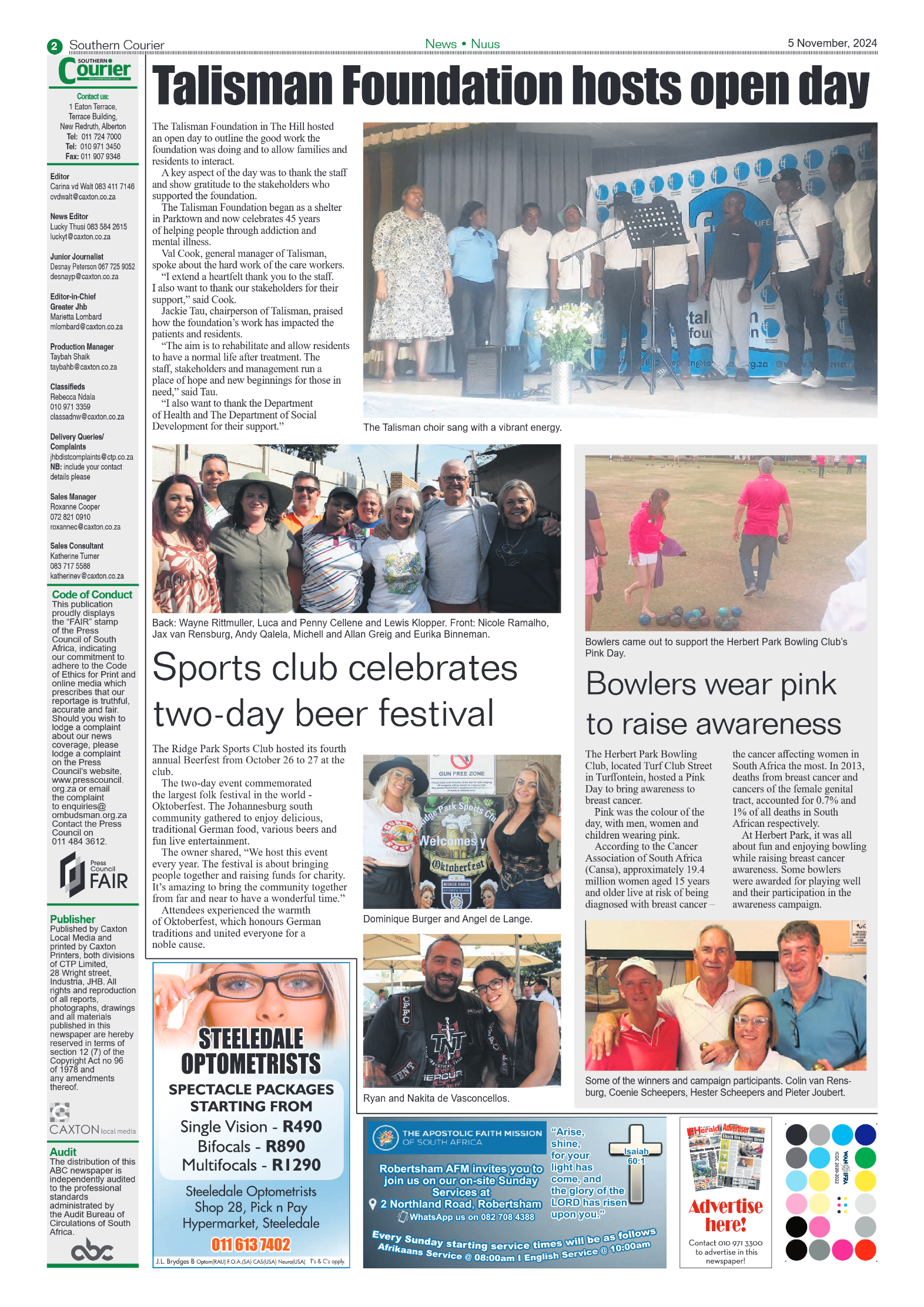 Southern Courier 5 November 2024 page 2