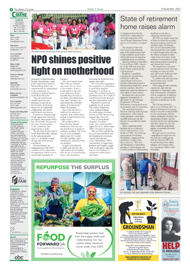 Southern Courier 5 September 2023 page 2