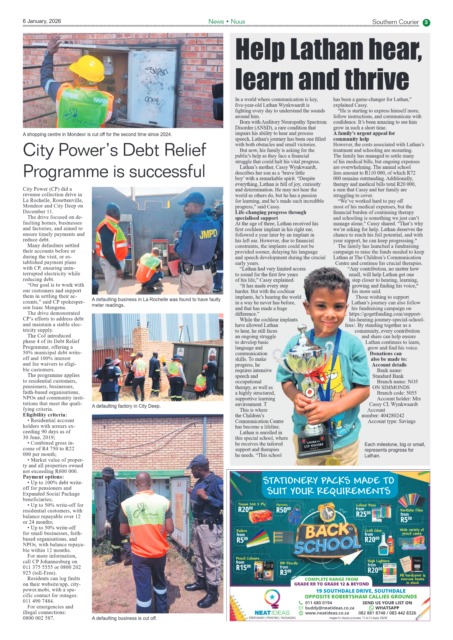 Southern Courier 6 January 2026 page 3