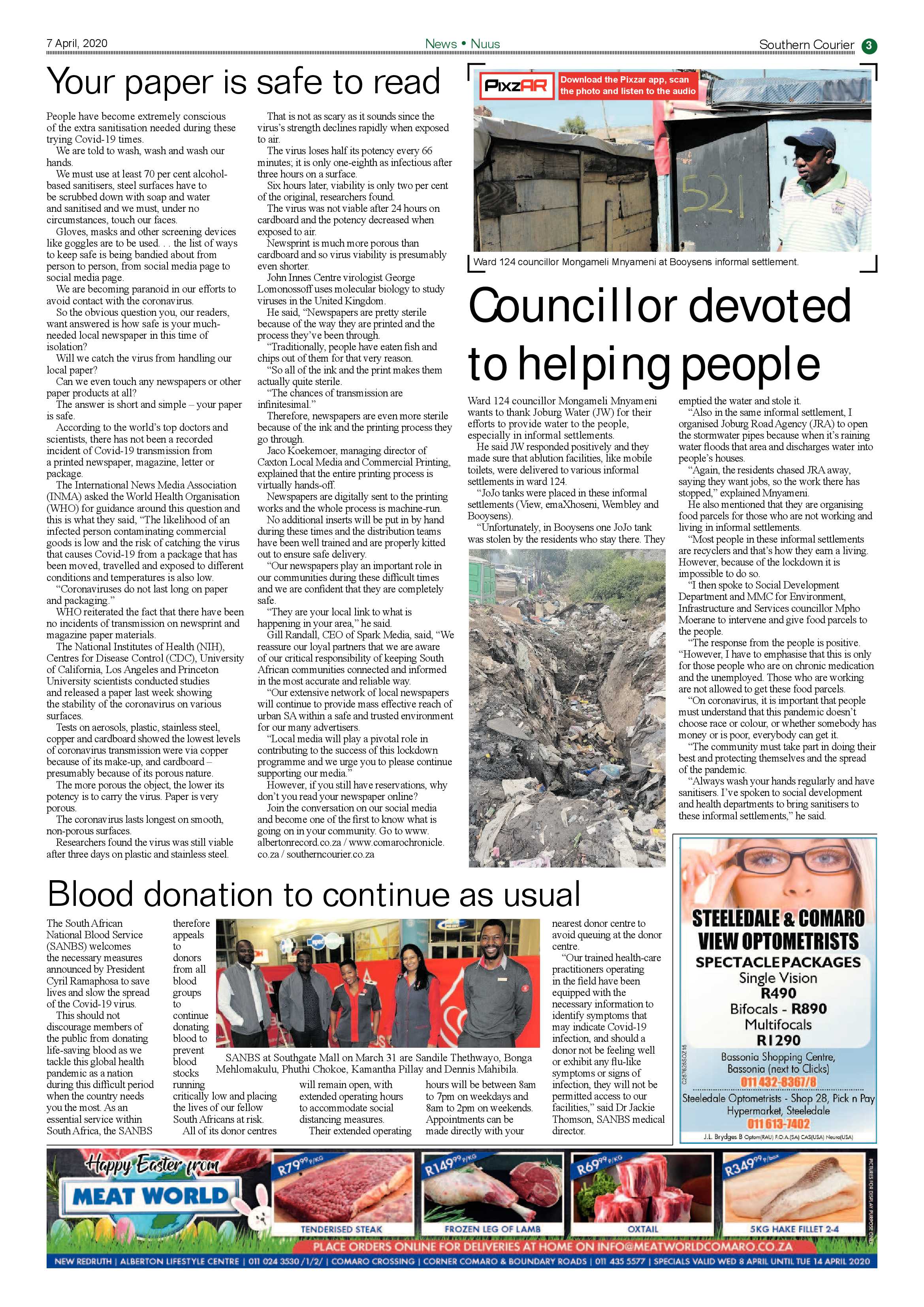 Southern Courier 7 April 2020 page 3