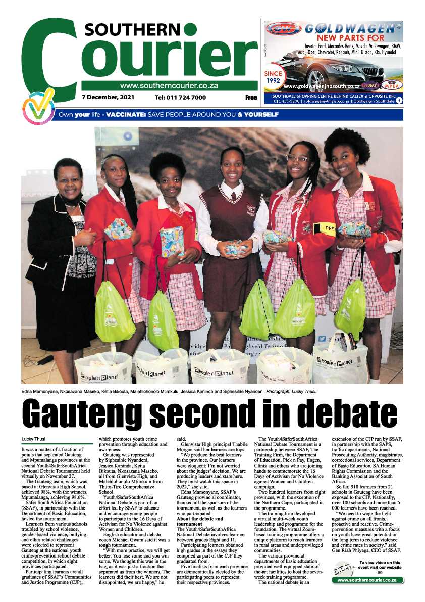 Southern Courier 7 December 2021 page 1